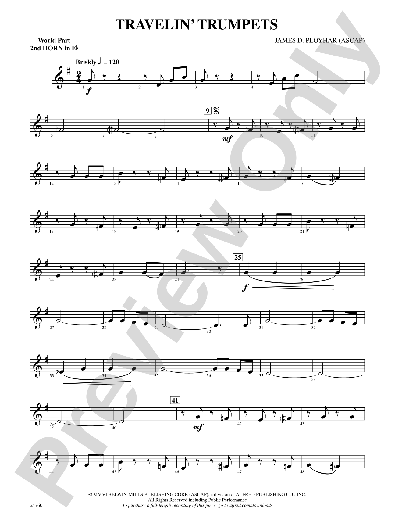 Travelin' Trumpets: (wp) 2nd Horn in E-flat