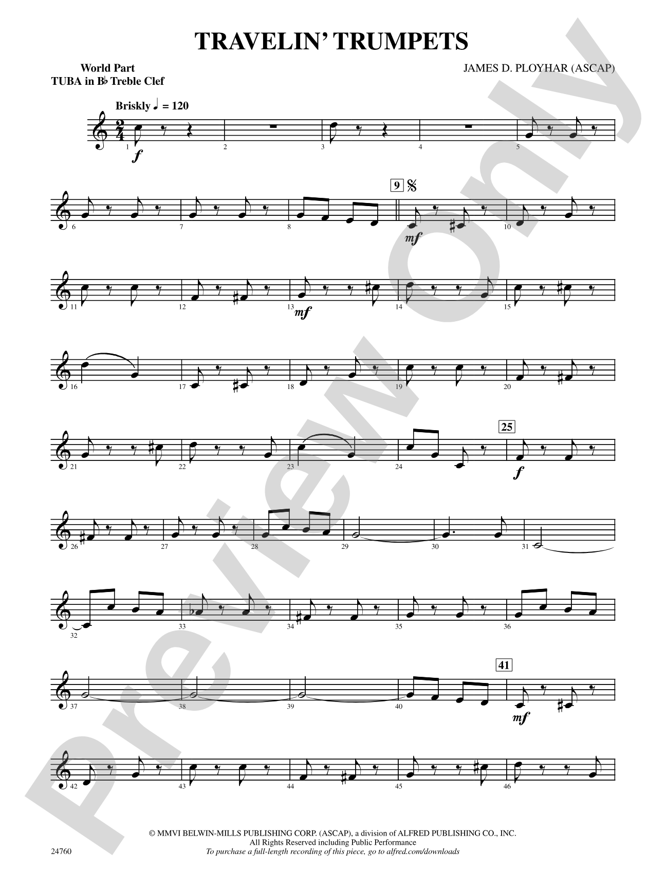 Travelin' Trumpets: (wp) B-flat Tuba T.C.