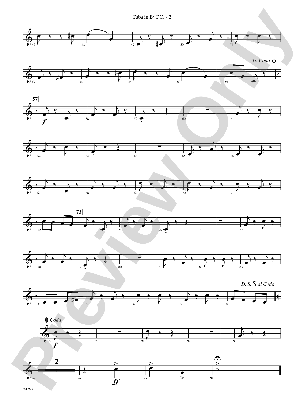 Travelin' Trumpets: (wp) B-flat Tuba T.C.