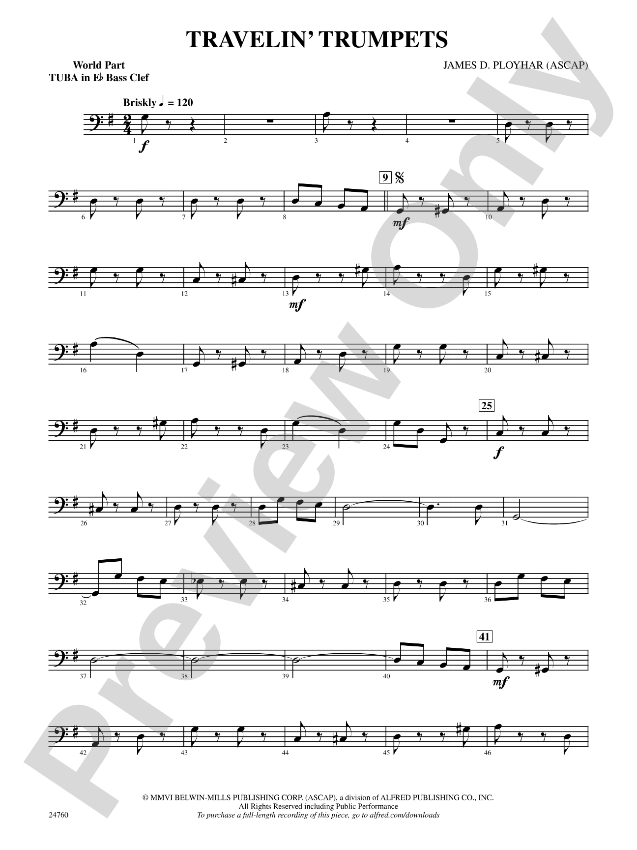 Travelin' Trumpets: (wp) E-flat Tuba B.C.