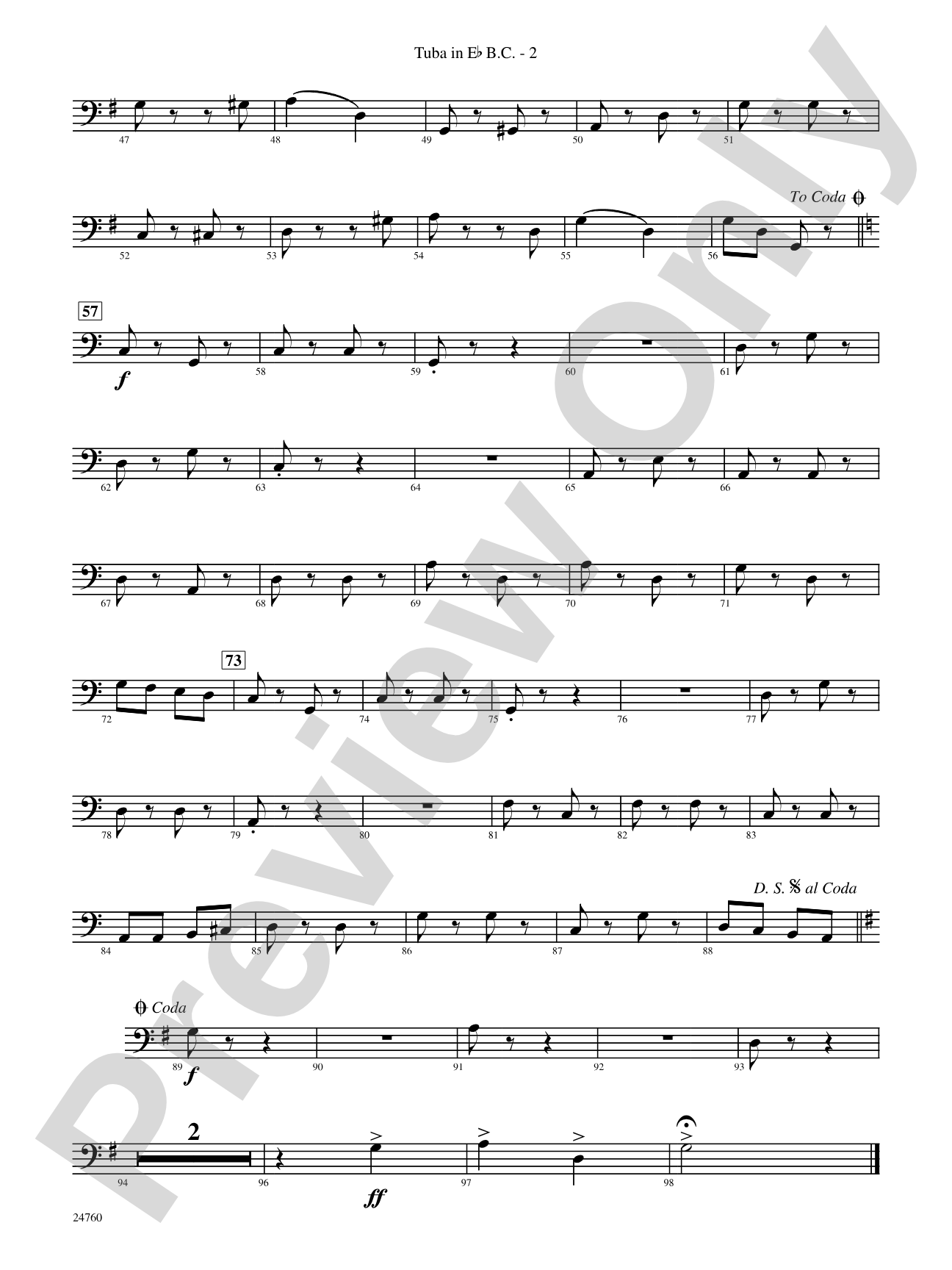 Travelin' Trumpets: (wp) E-flat Tuba B.C.