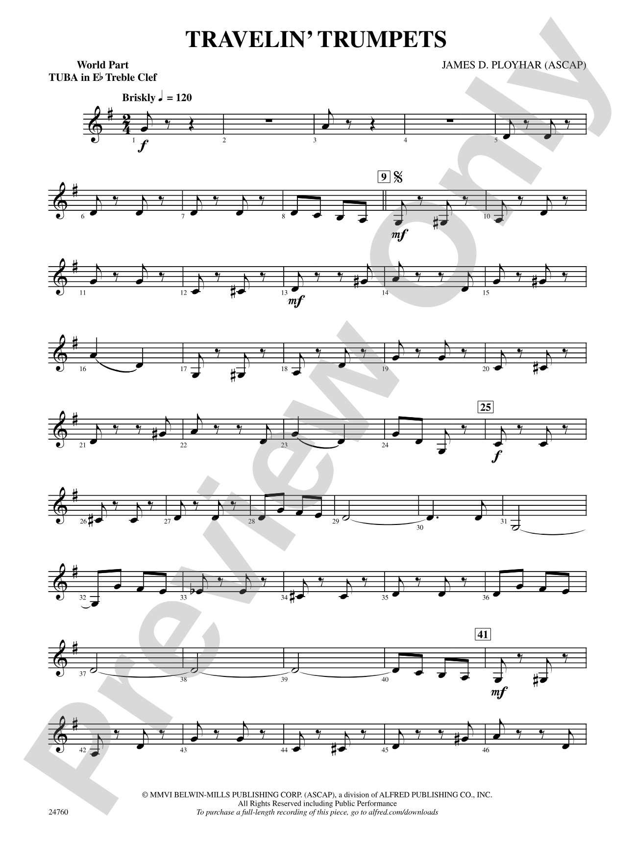 Travelin' Trumpets: (wp) E-flat Tuba T.C.