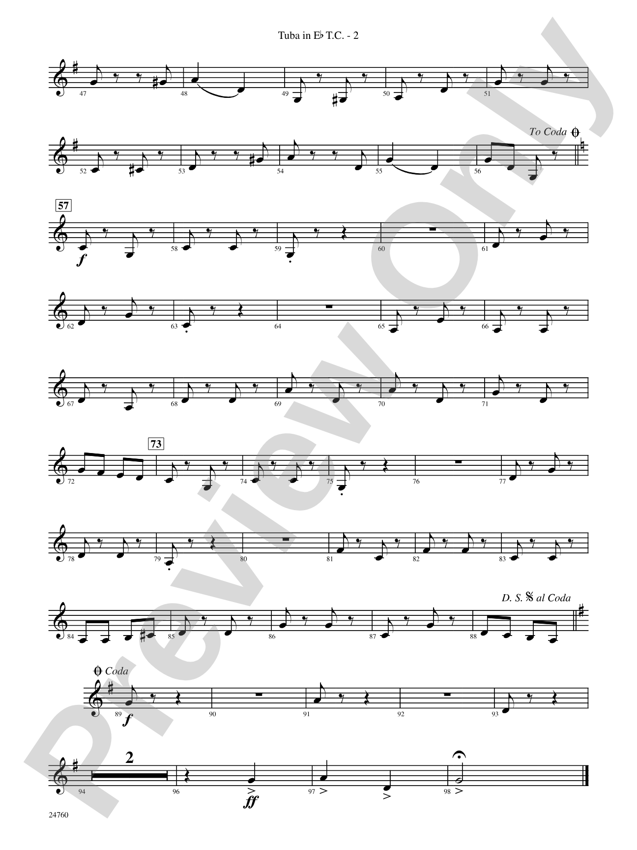 Travelin' Trumpets: (wp) E-flat Tuba T.C.