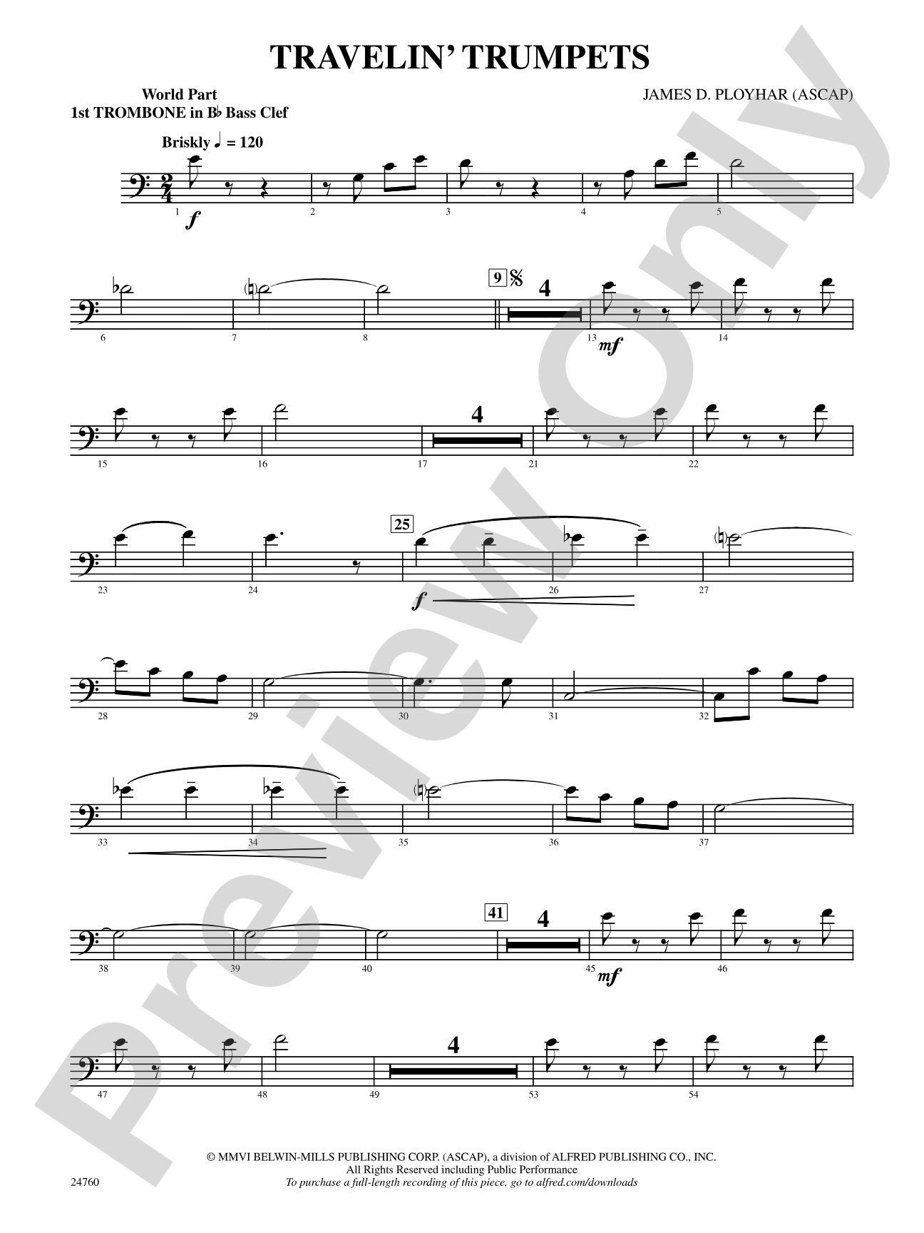 Travelin' Trumpets: (wp) 1st B-flat Trombone B.C.