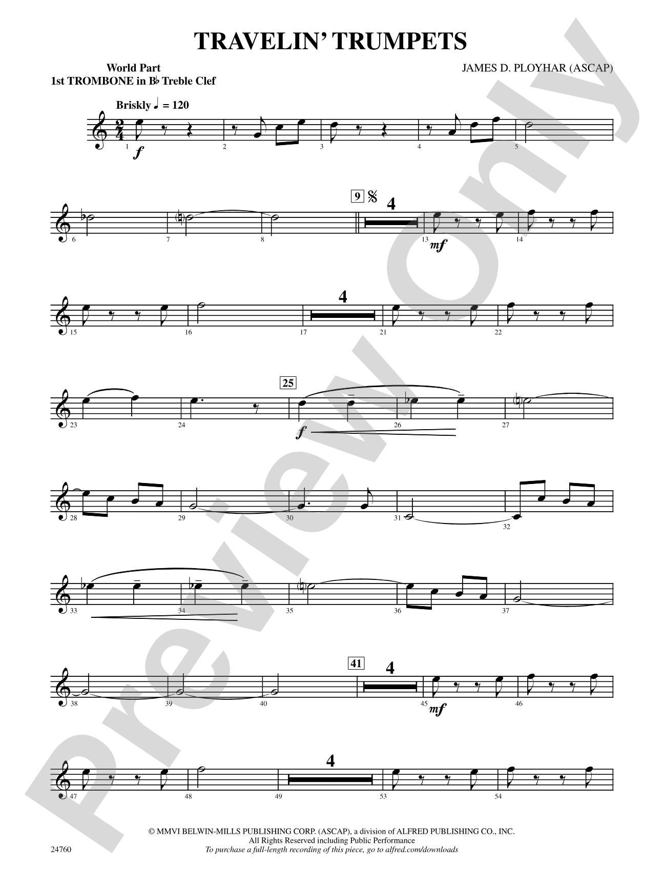Travelin' Trumpets: (wp) 1st B-flat Trombone T.C.
