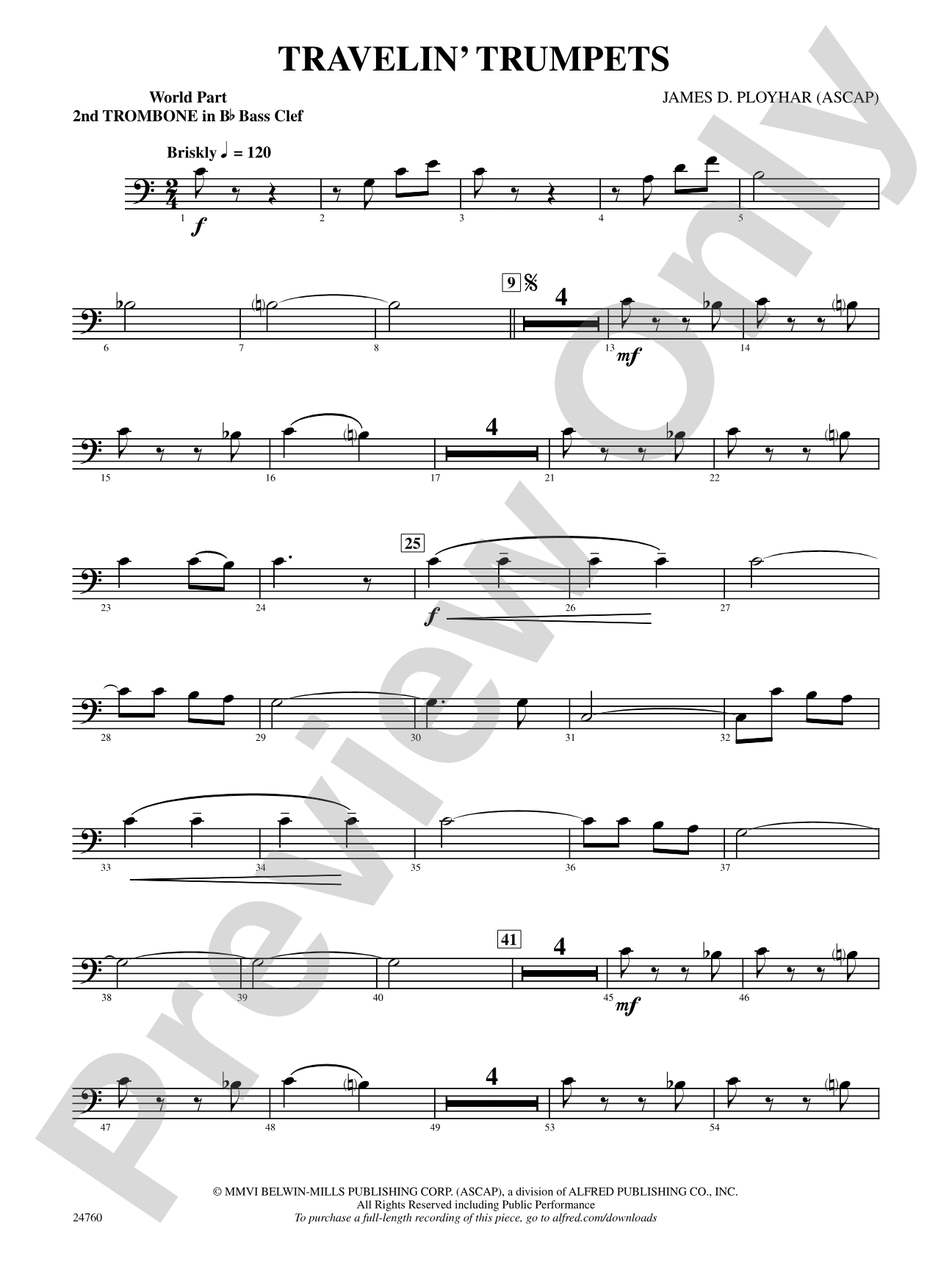 Travelin' Trumpets: (wp) 2nd B-flat Trombone B.C.