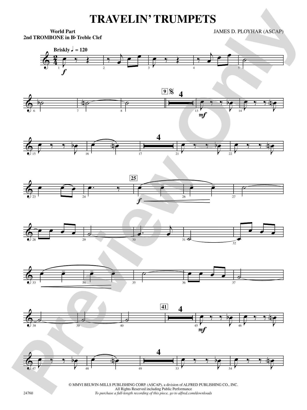 Travelin' Trumpets: (wp) 2nd B-flat Trombone T.C.