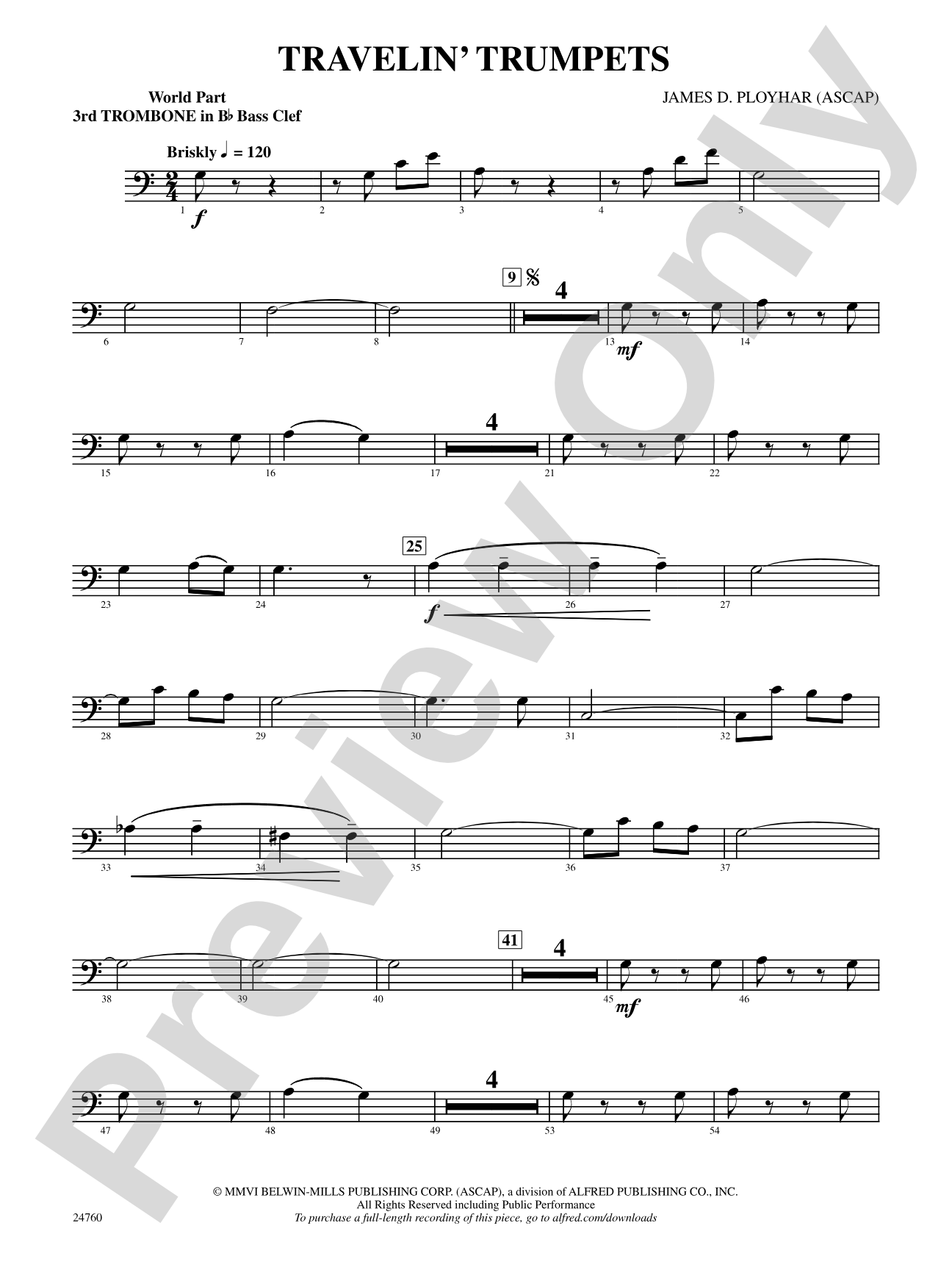 Travelin' Trumpets: (wp) 3rd B-flat Trombone B.C.