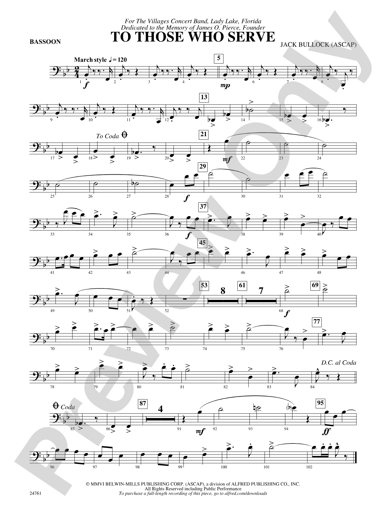 To Those Who Serve: Bassoon