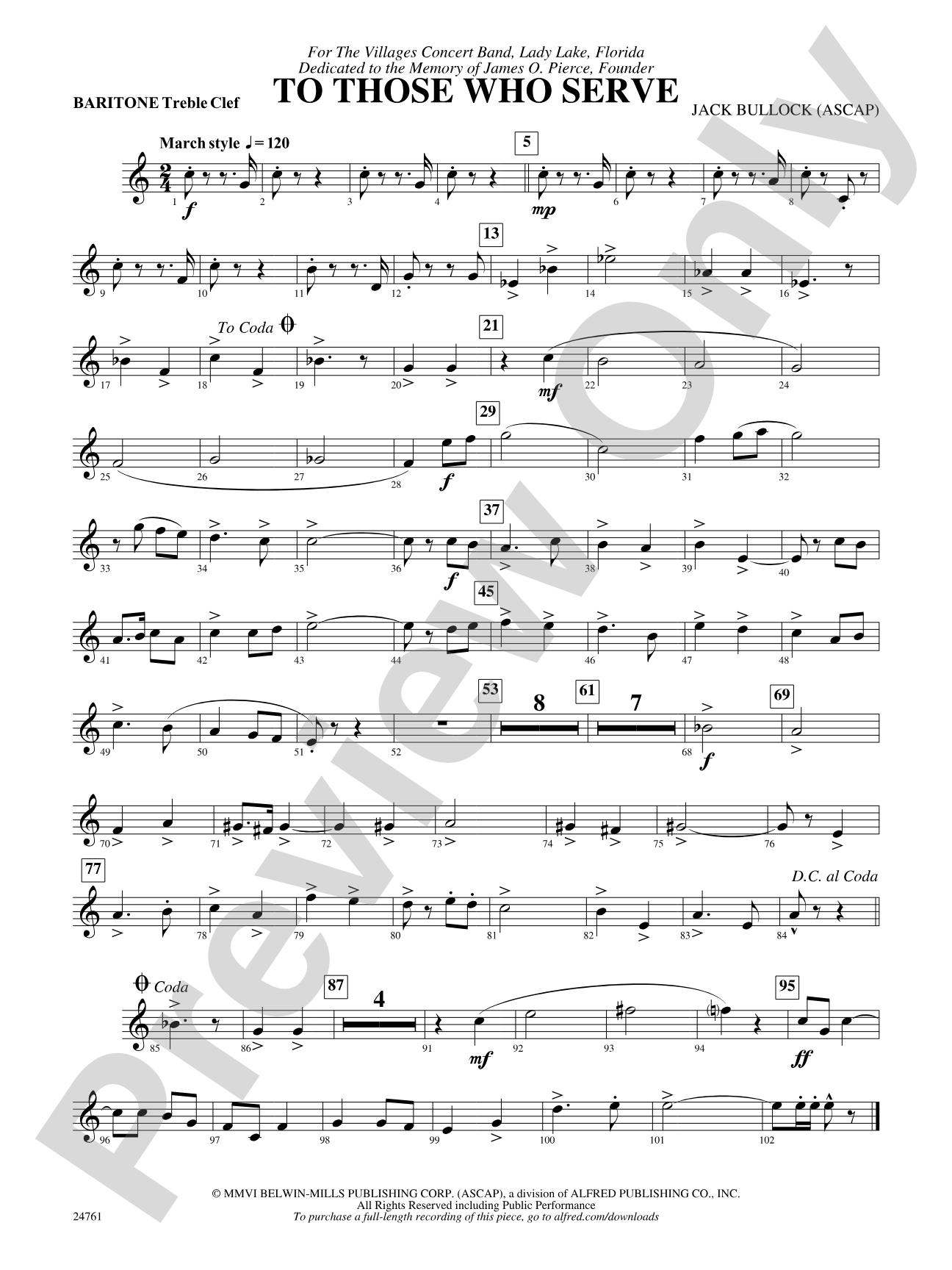 To Those Who Serve: Baritone T.C.