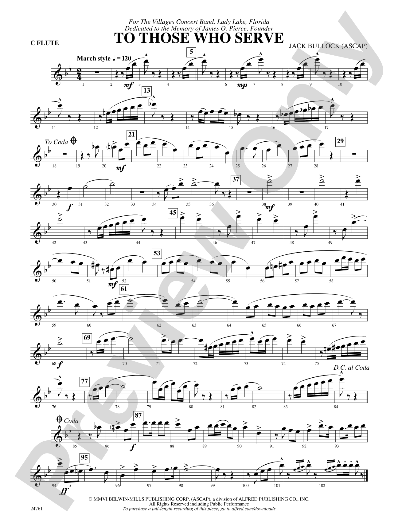 To Those Who Serve: Flute