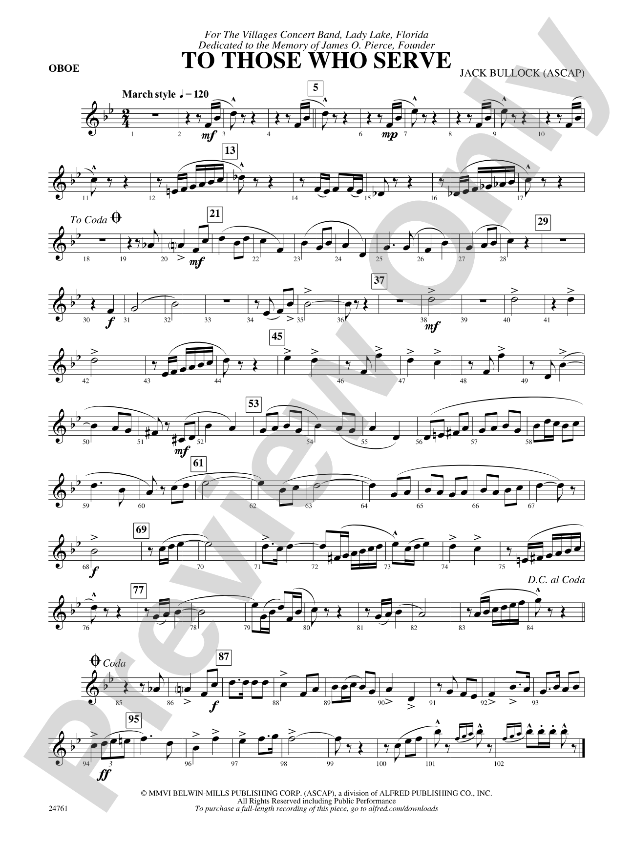 To Those Who Serve: Oboe
