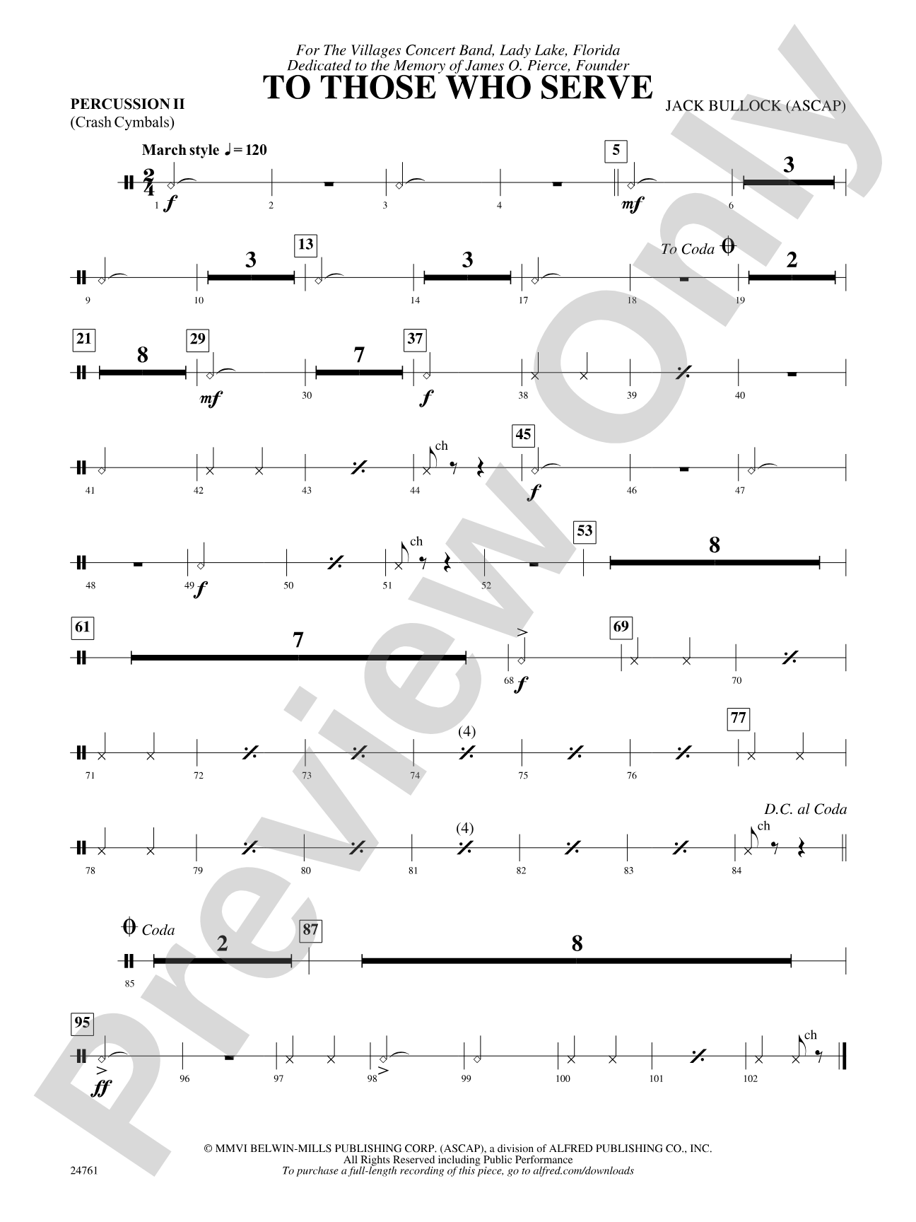 To Those Who Serve: 2nd Percussion