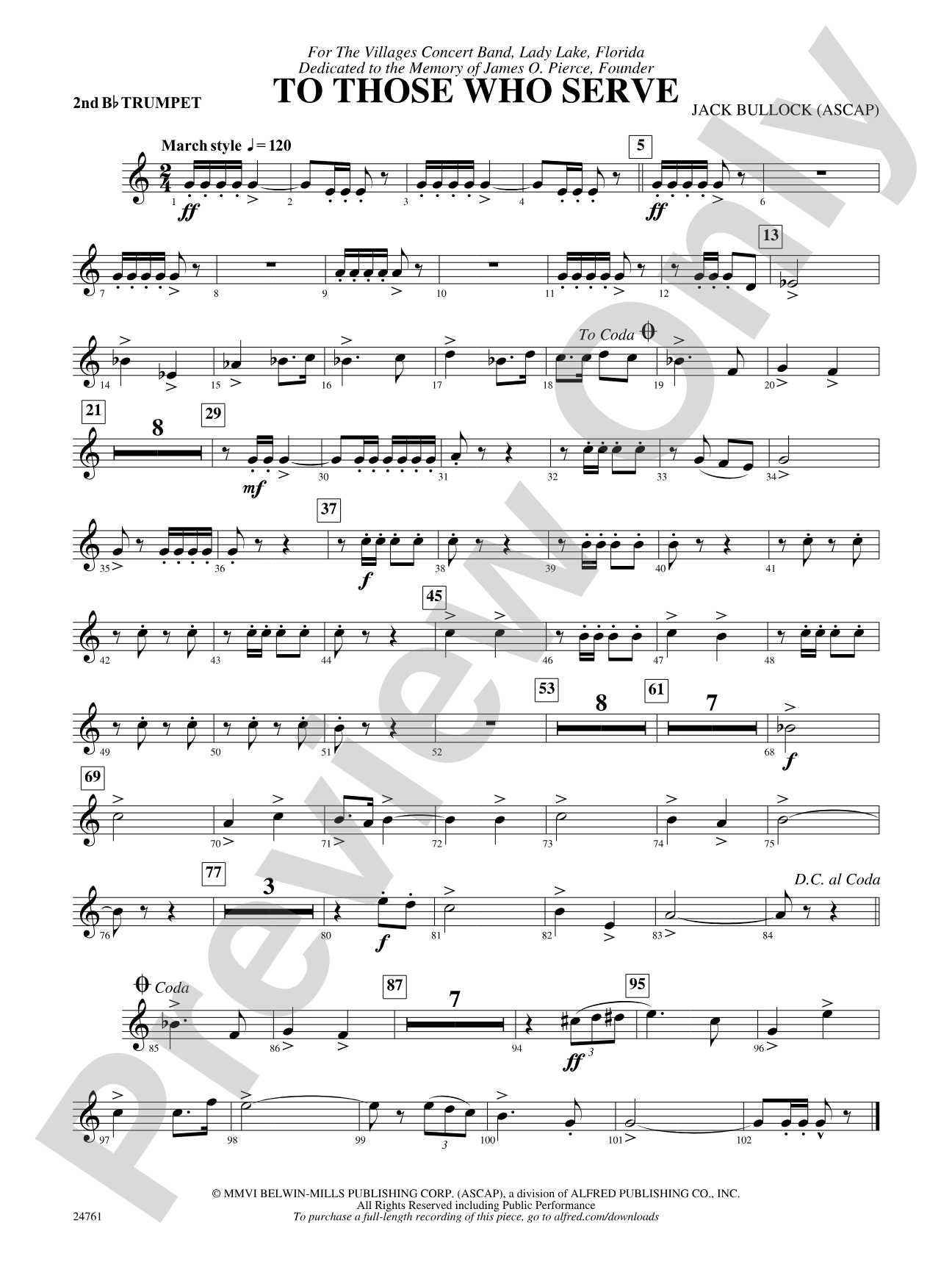 To Those Who Serve: 2nd B-flat Trumpet
