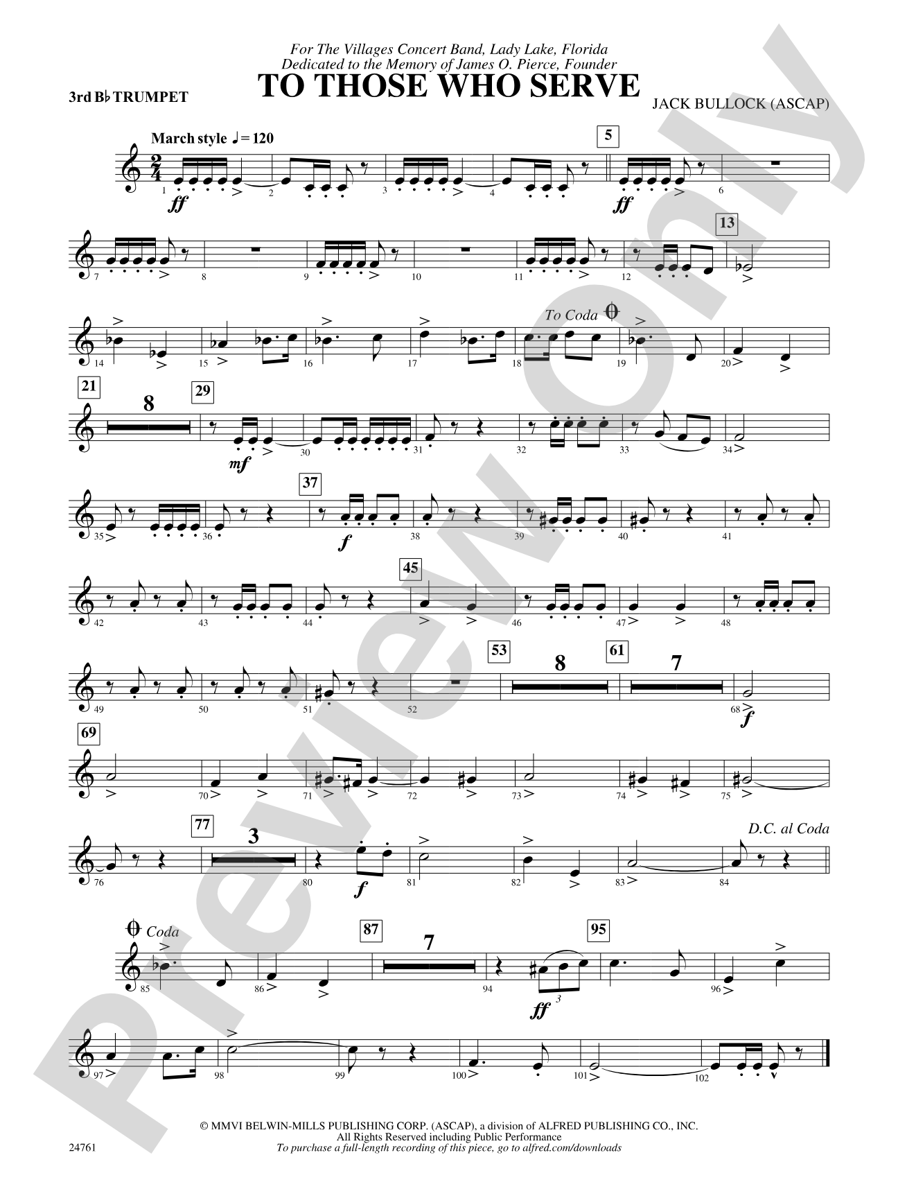 To Those Who Serve: 3rd B-flat Trumpet
