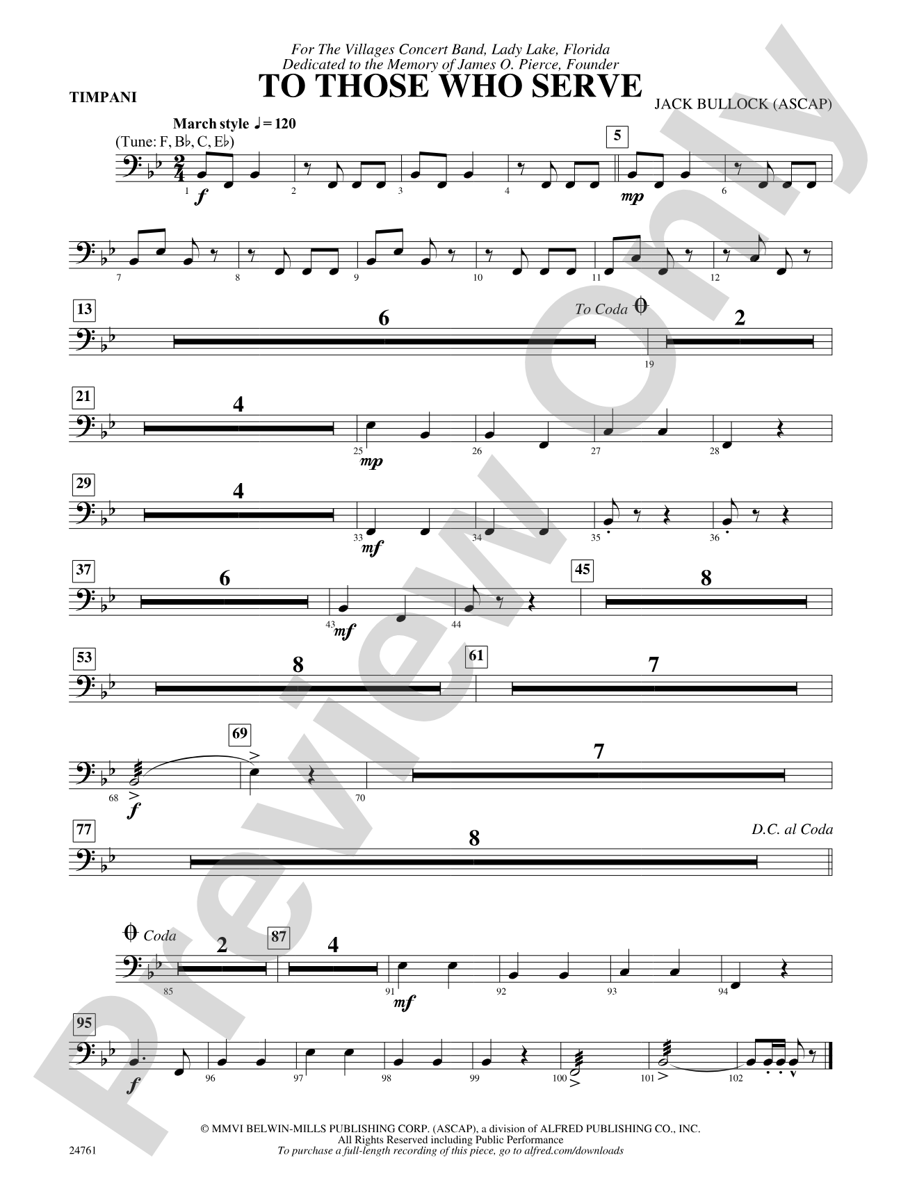 To Those Who Serve: Timpani