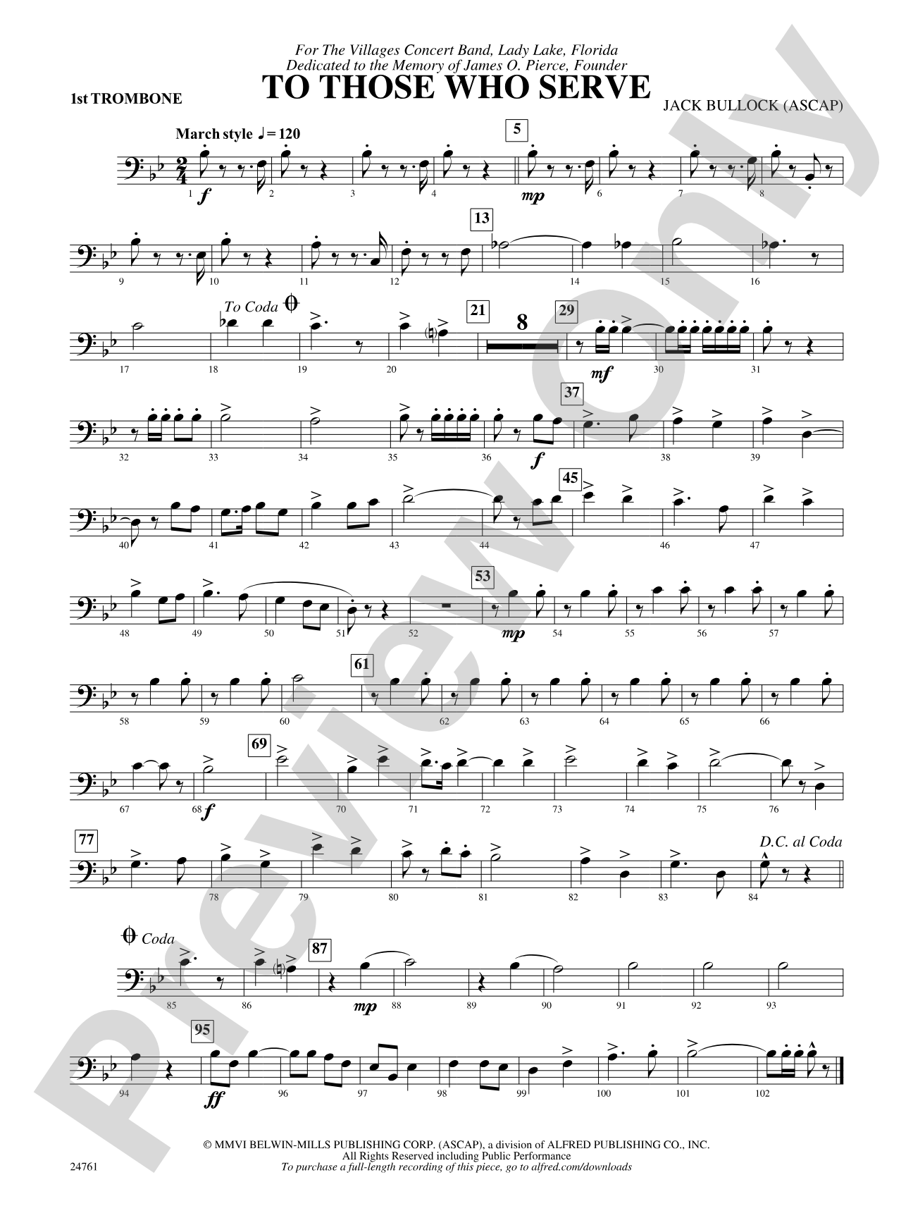 To Those Who Serve: 1st Trombone