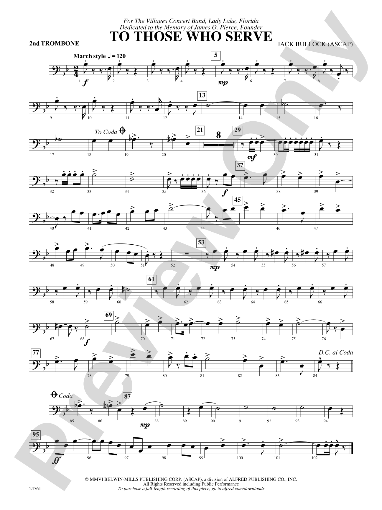 To Those Who Serve: 2nd Trombone