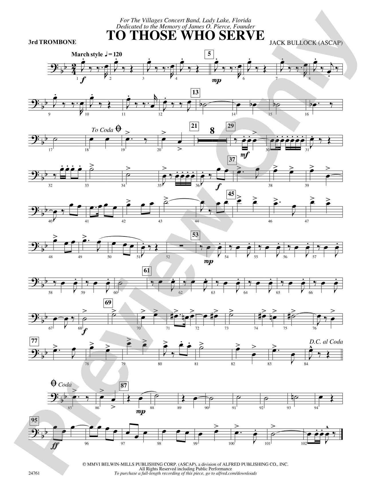 To Those Who Serve: 3rd Trombone