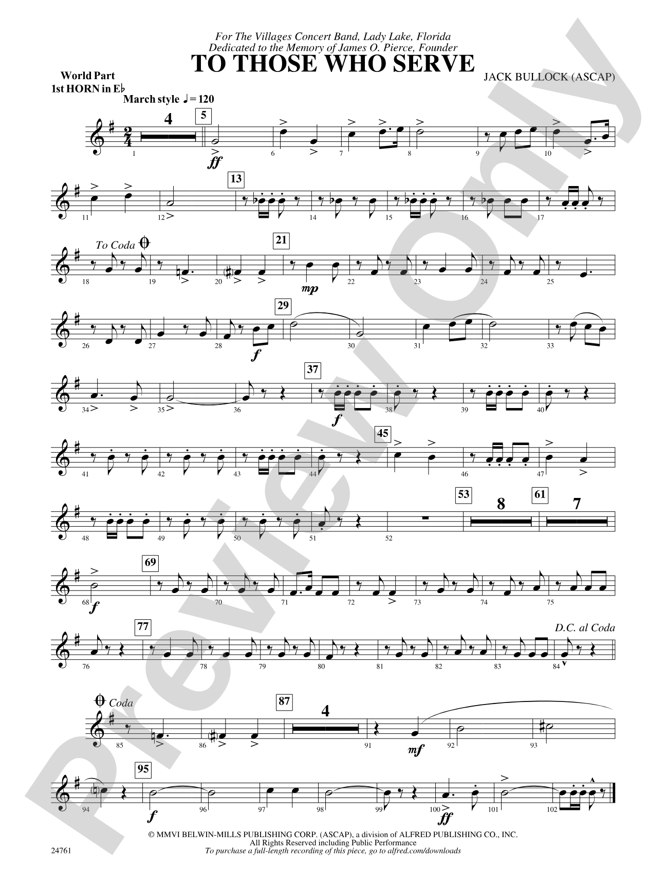 To Those Who Serve: (wp) 1st Horn in E-flat