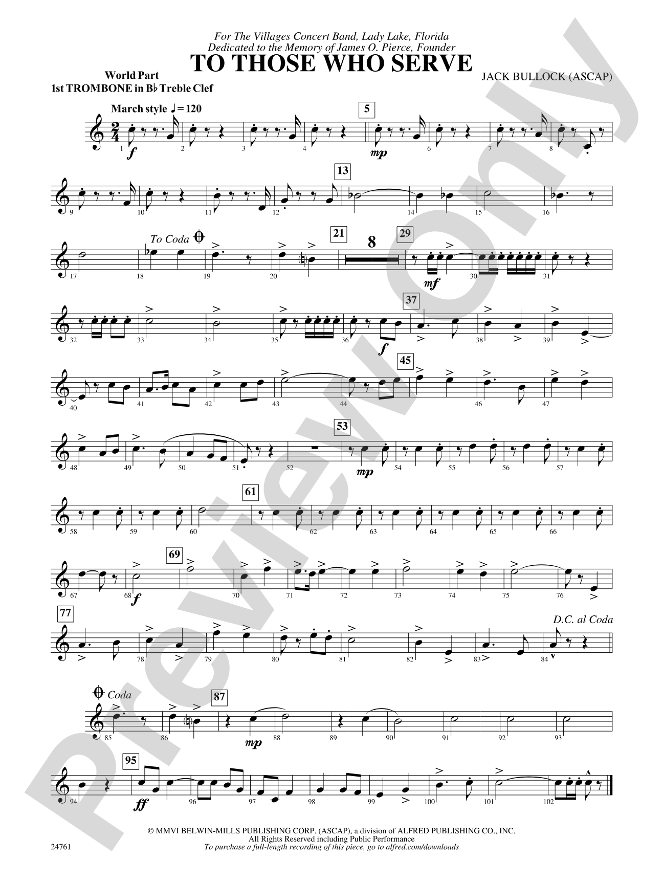 To Those Who Serve: (wp) 1st B-flat Trombone T.C.