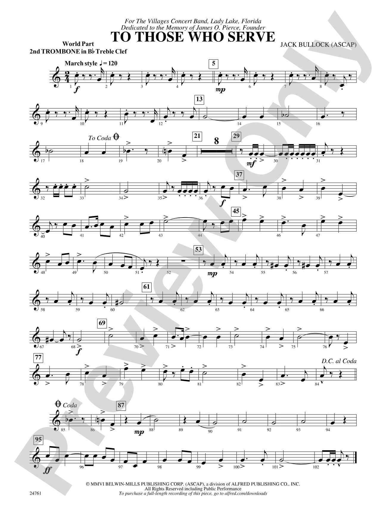 To Those Who Serve: (wp) 2nd B-flat Trombone T.C.
