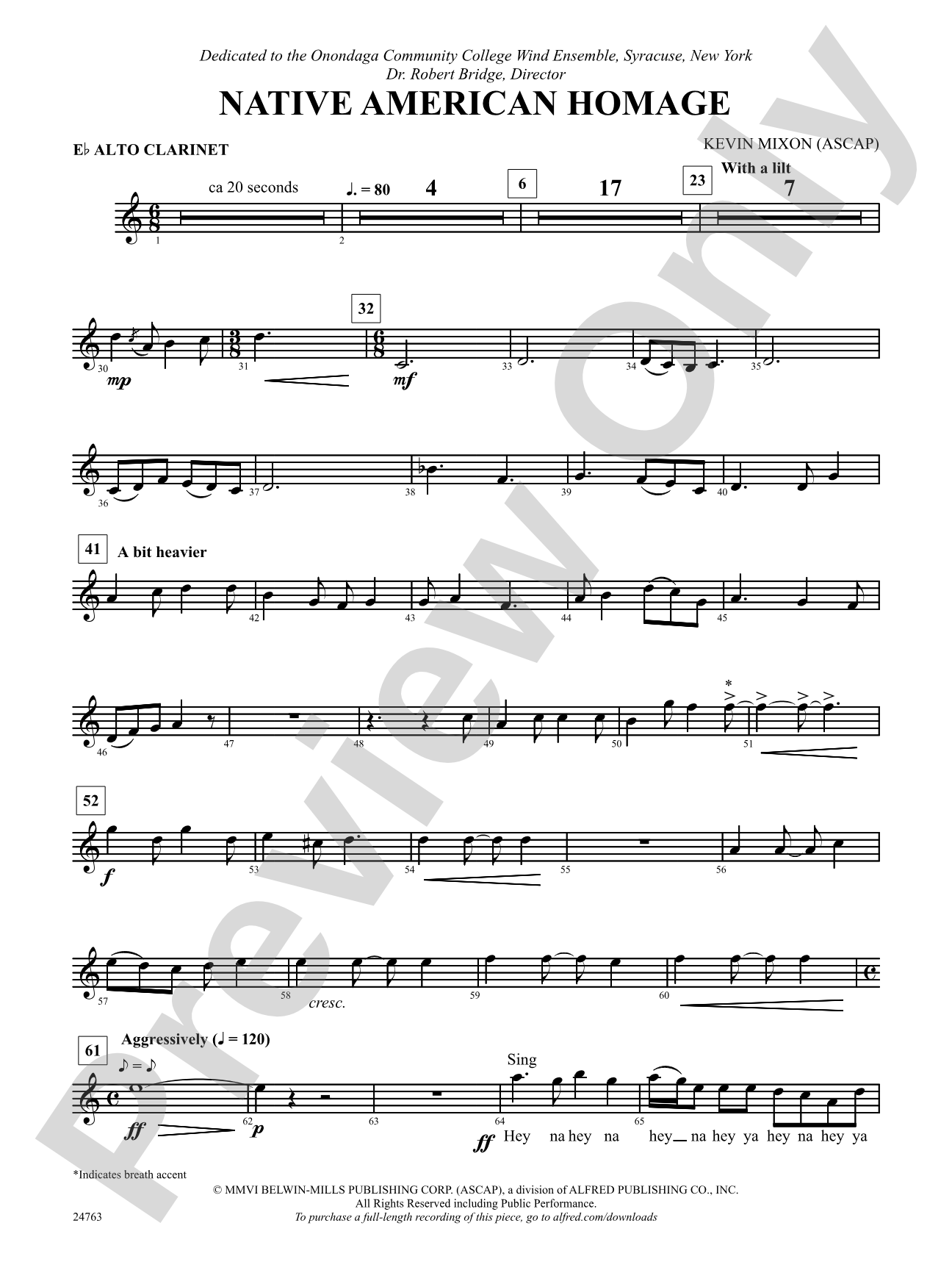 Native American Homage: E-flat Alto Clarinet