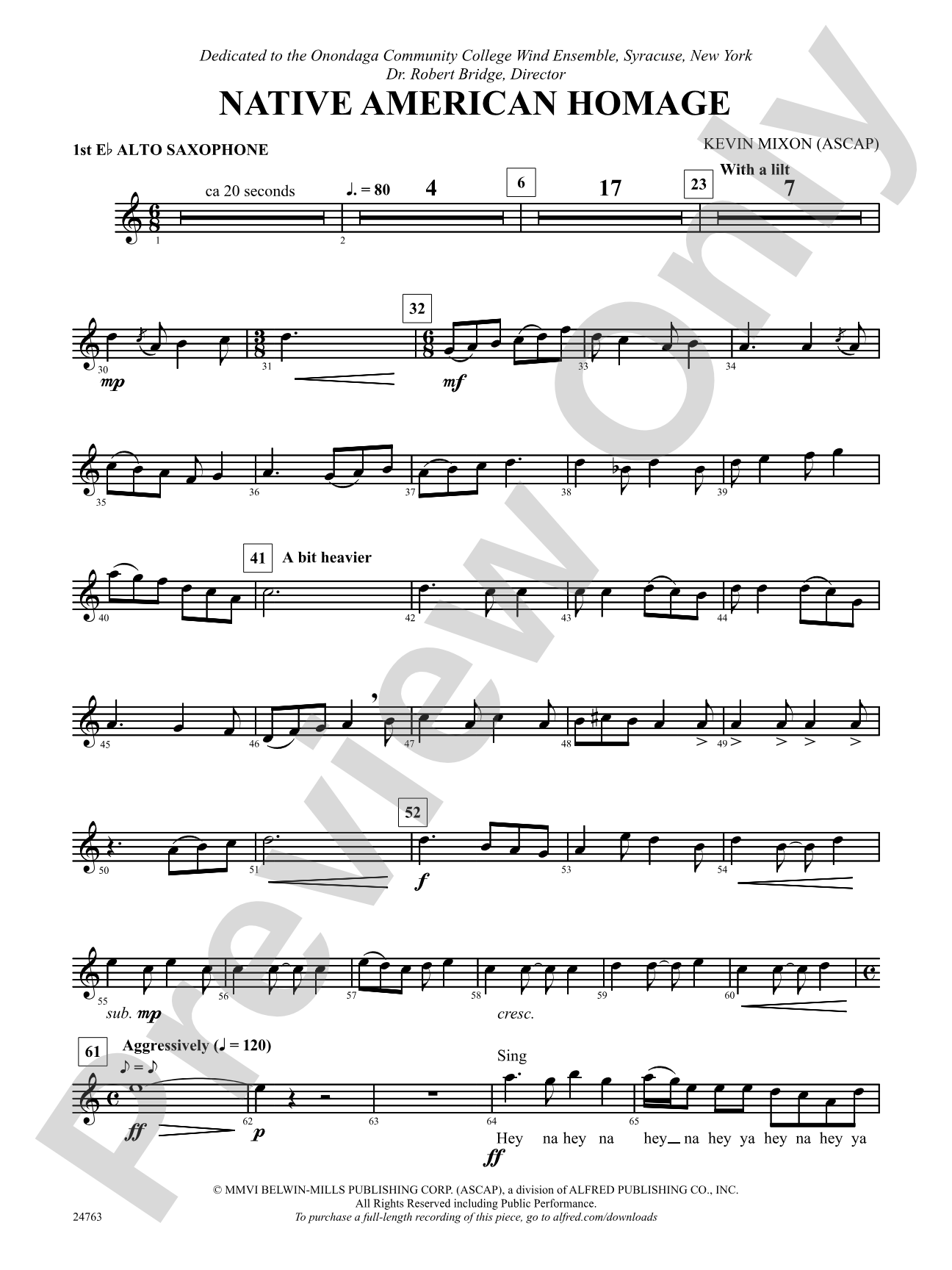 Native American Homage: E-flat Alto Saxophone