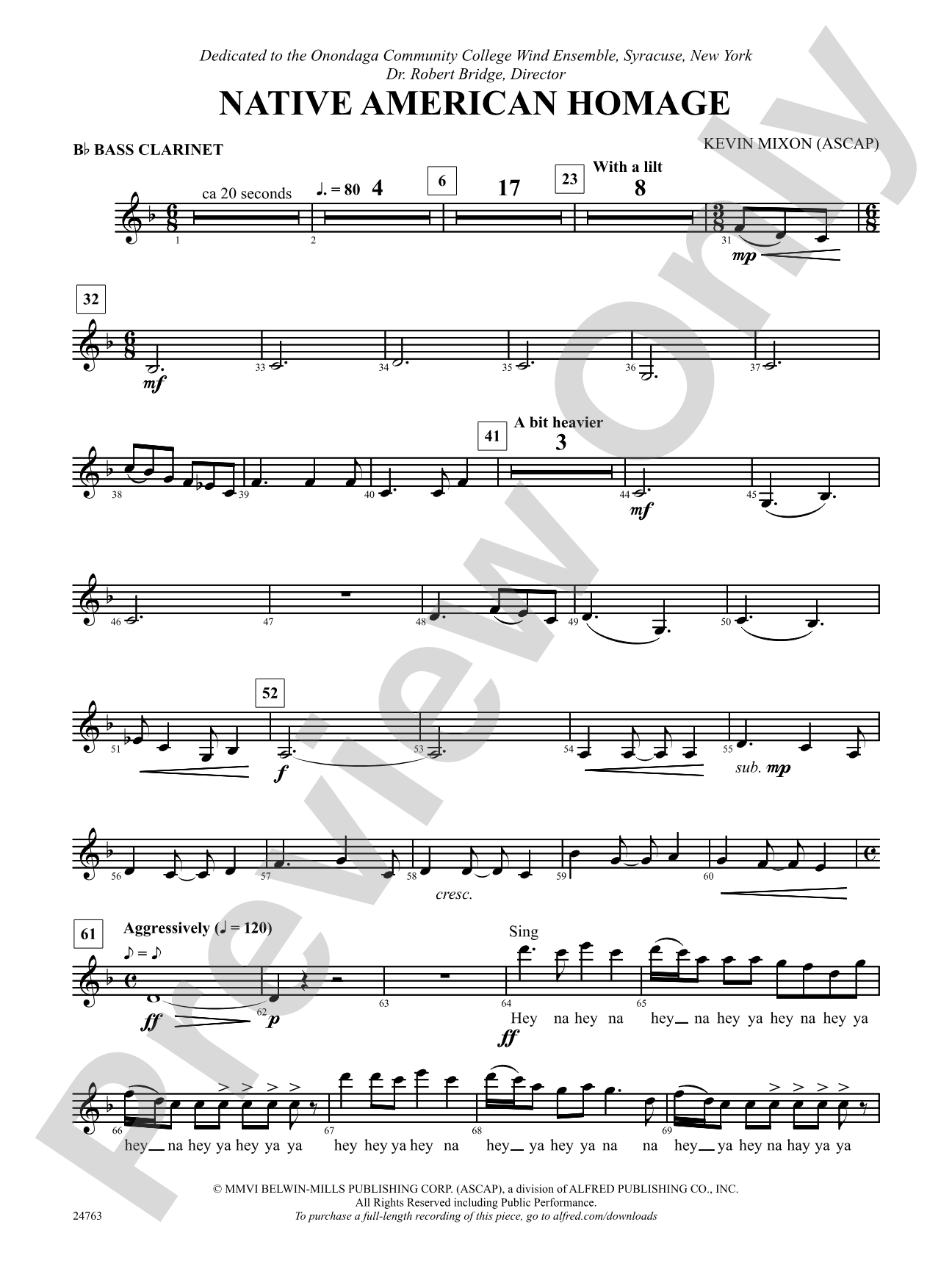 Native American Homage: B-flat Bass Clarinet
