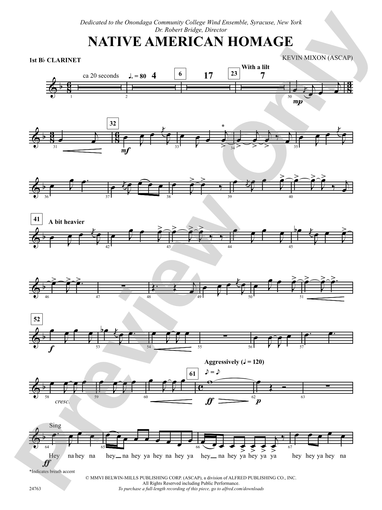 Native American Homage: 1st B-flat Clarinet