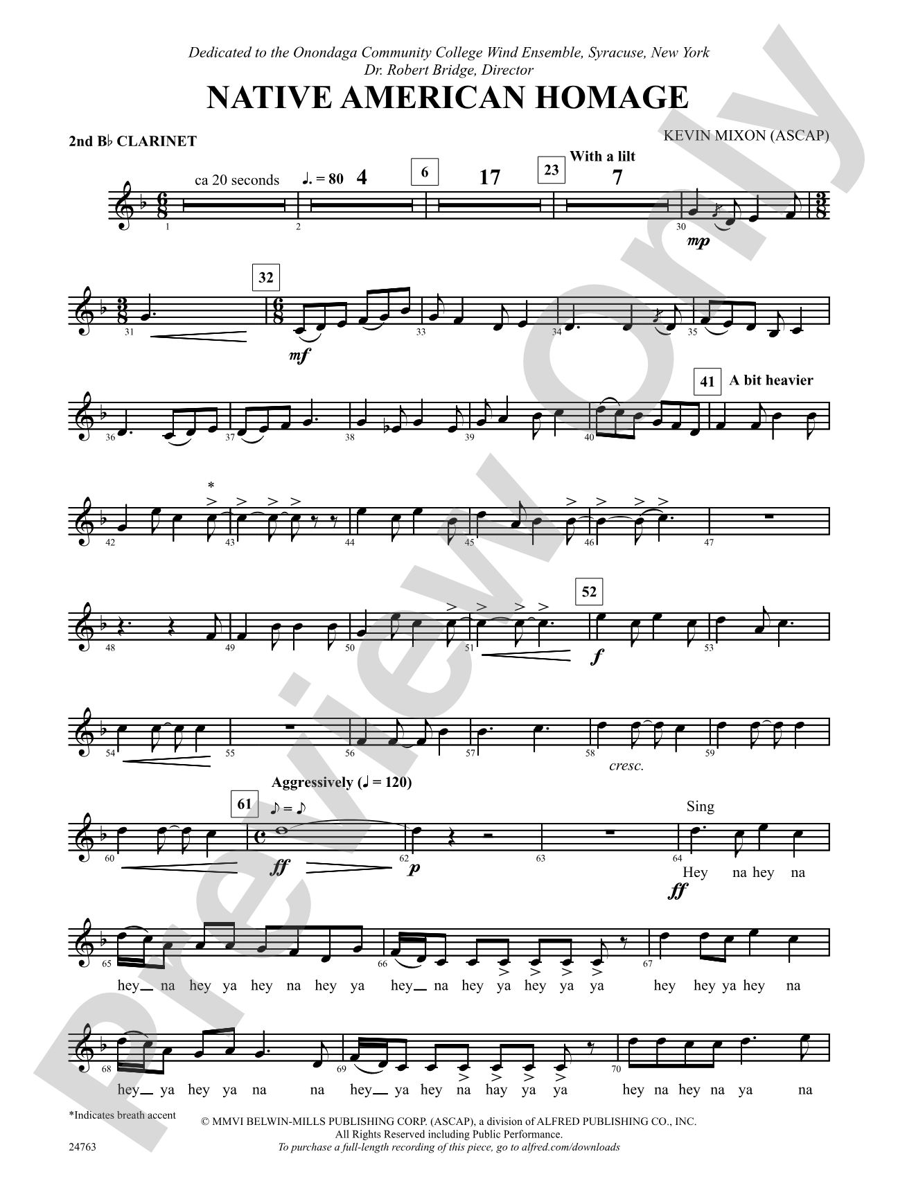 Native American Homage: 2nd B-flat Clarinet