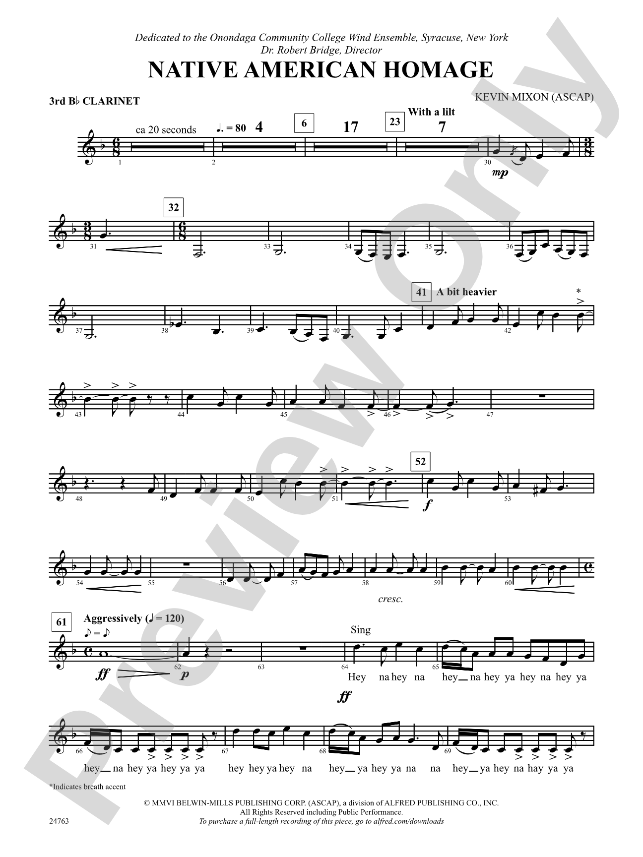 Native American Homage: 3rd B-flat Clarinet