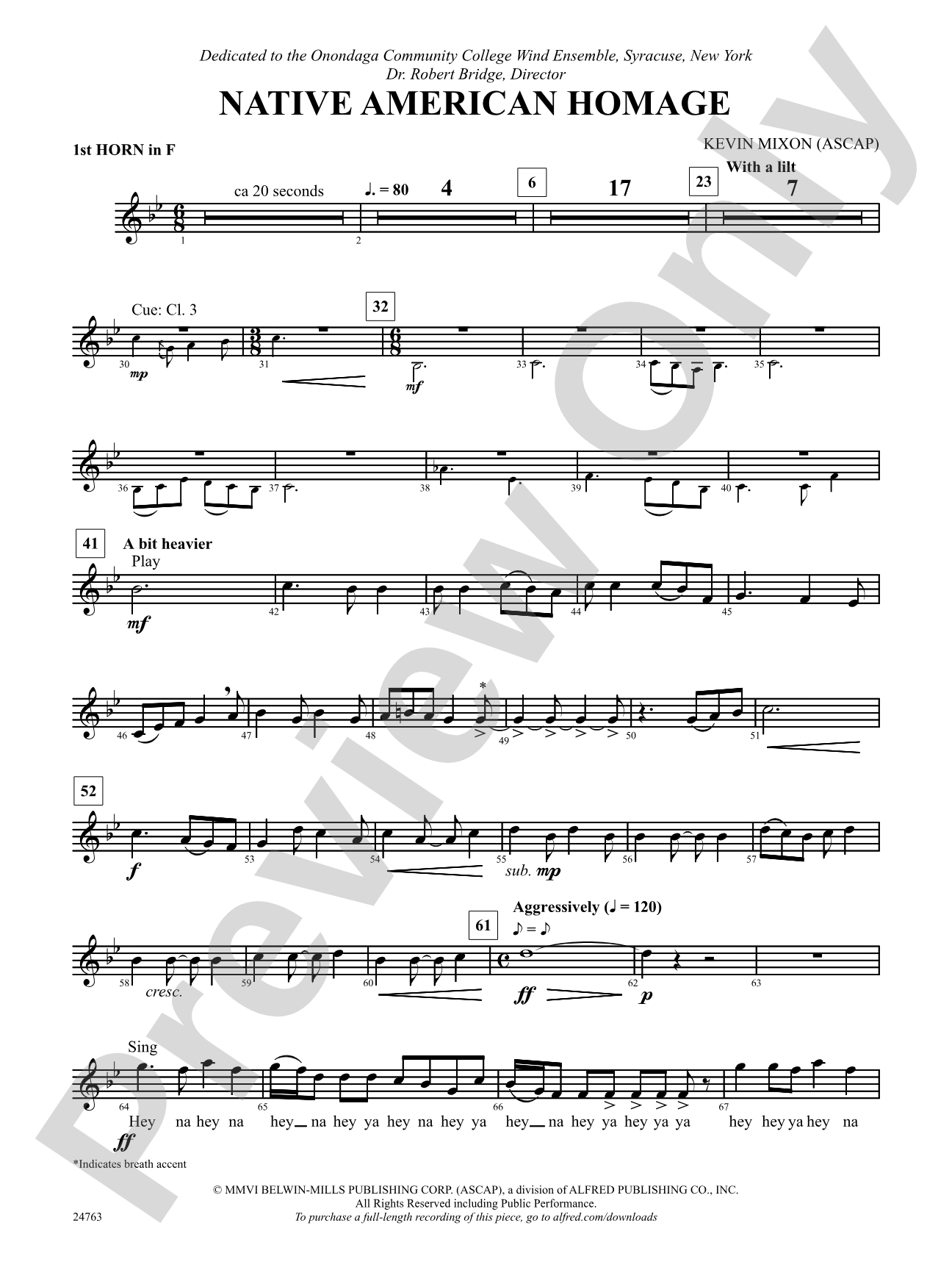 Native American Homage: 1st F Horn