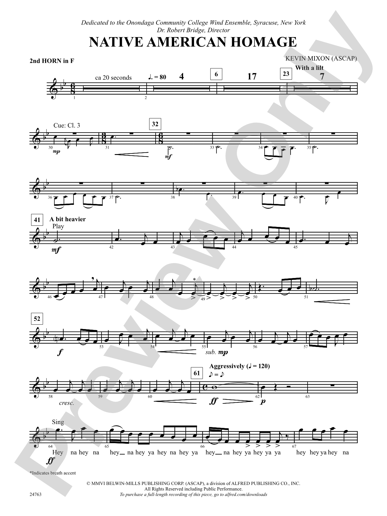 Native American Homage: 2nd F Horn