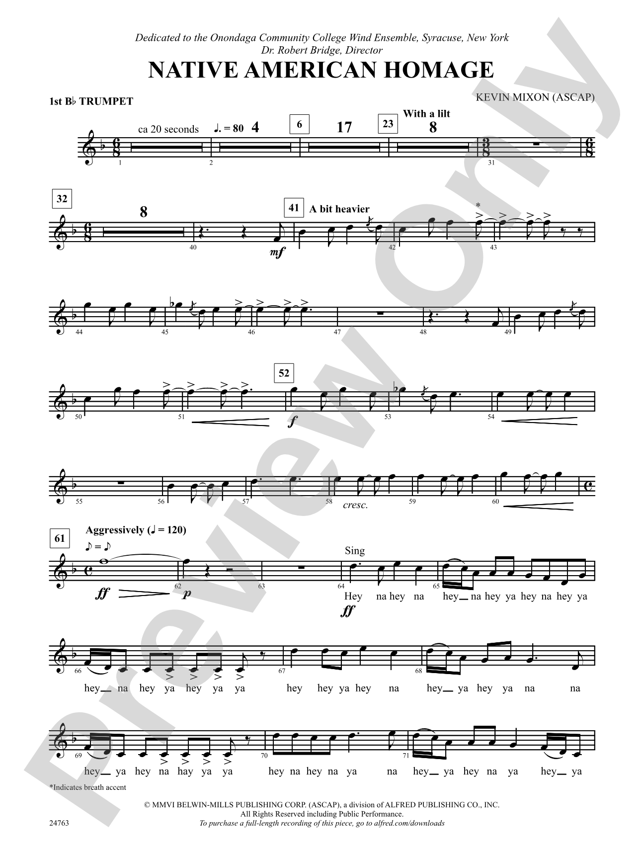 Native American Homage: 1st B-flat Trumpet