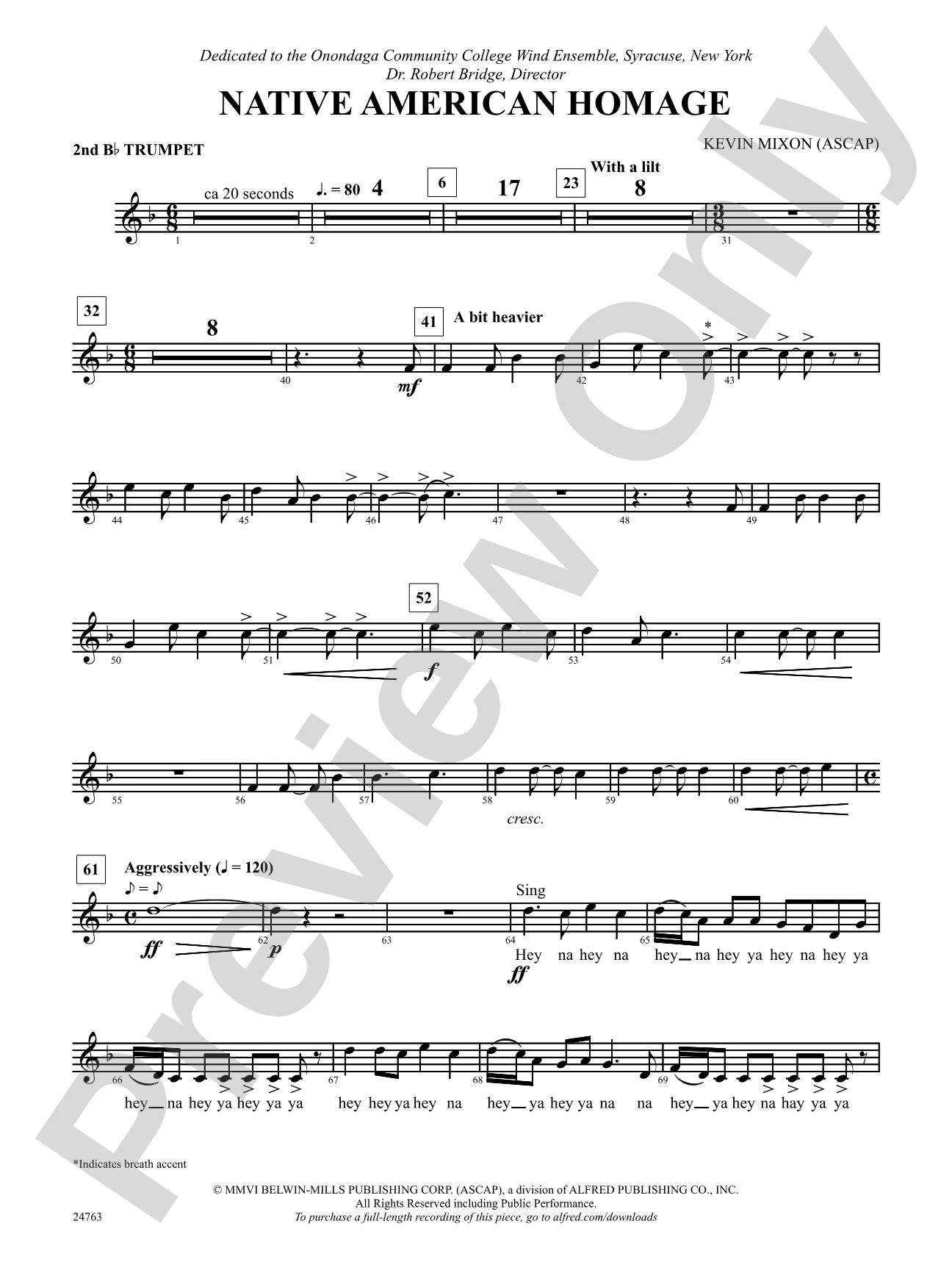 Native American Homage: 2nd B-flat Trumpet