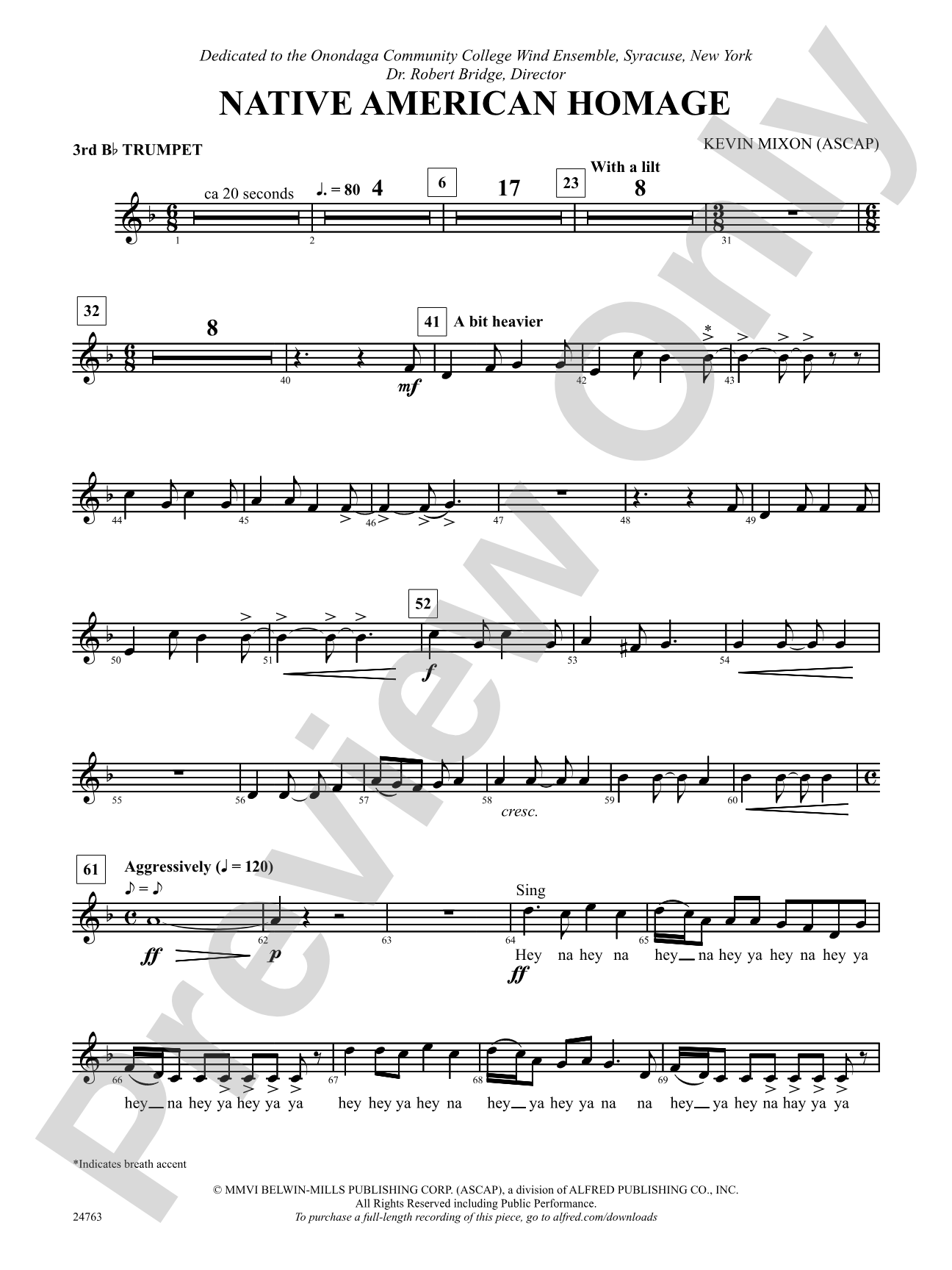 Native American Homage: 3rd B-flat Trumpet