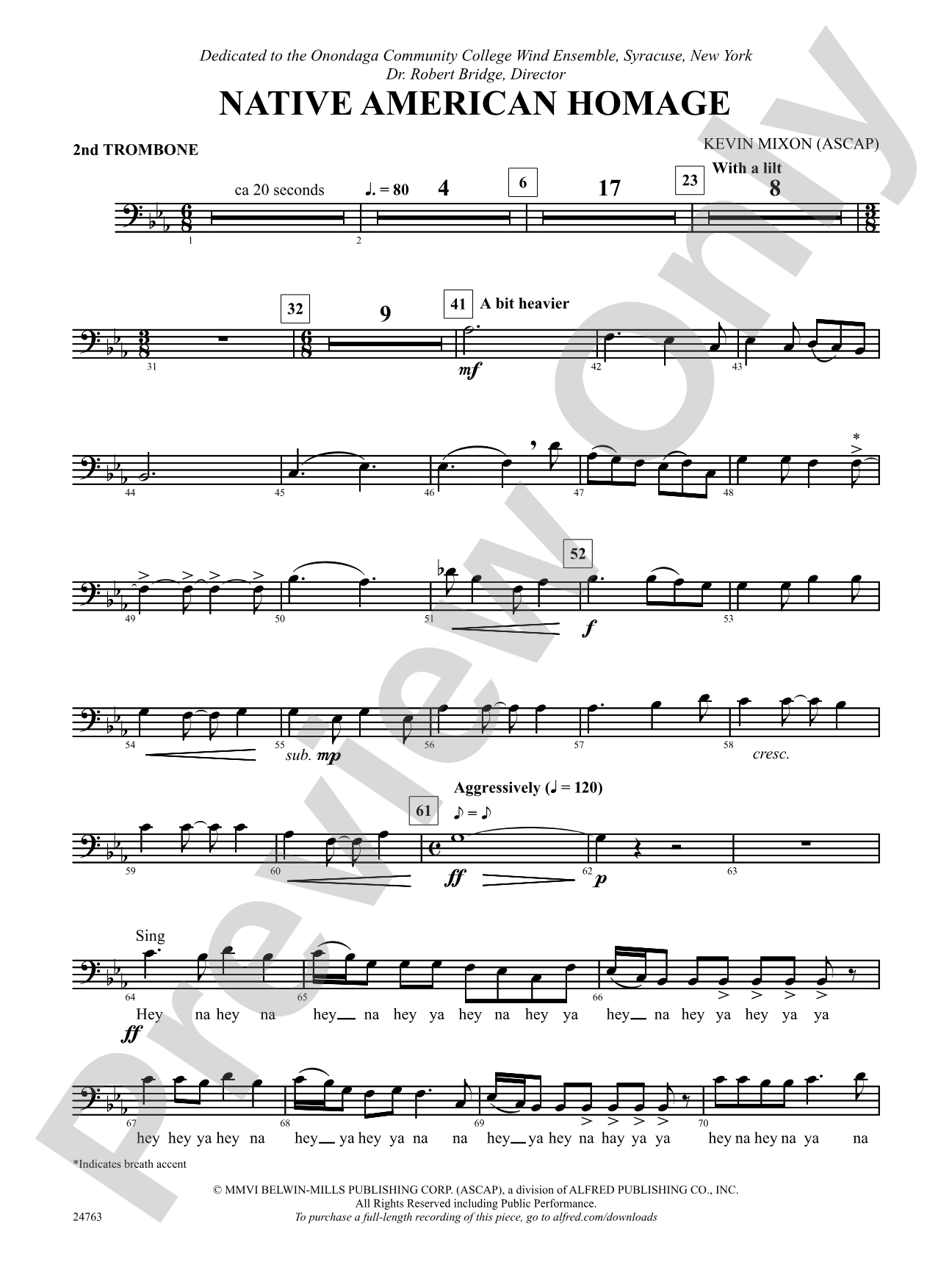 Native American Homage: 2nd Trombone