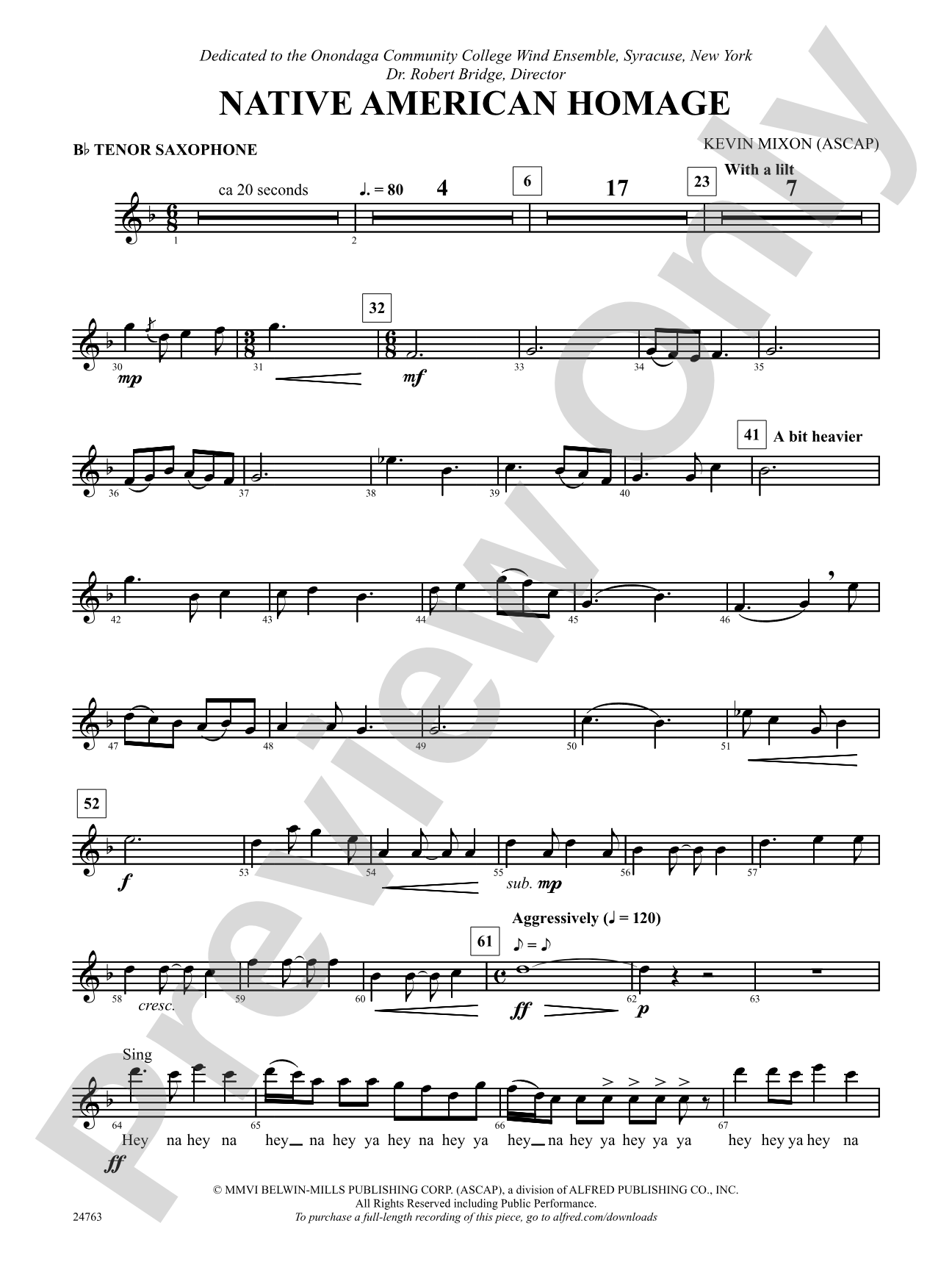 Native American Homage: B-flat Tenor Saxophone