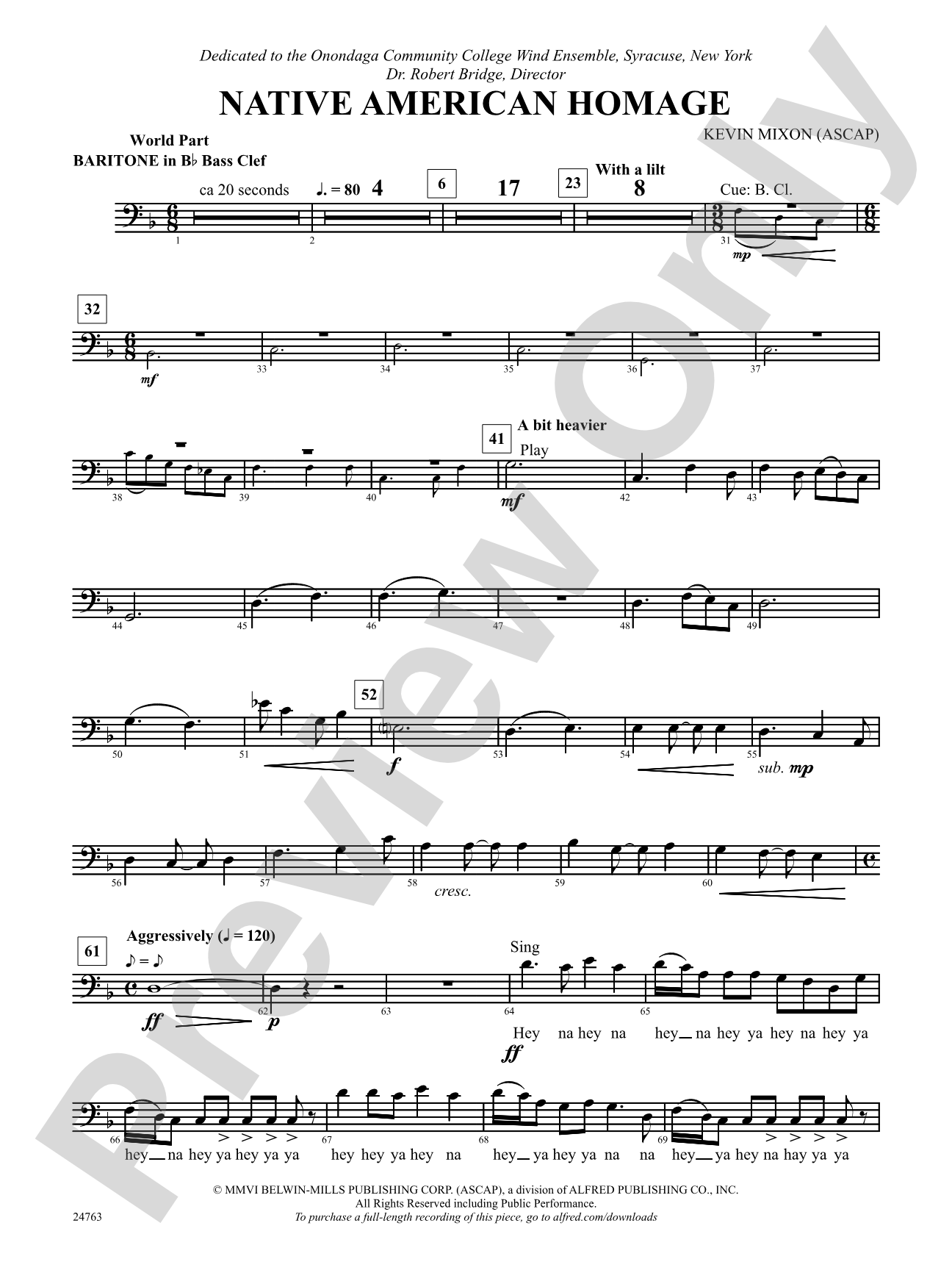 Native American Homage: (wp) B-flat Baritone B.C.