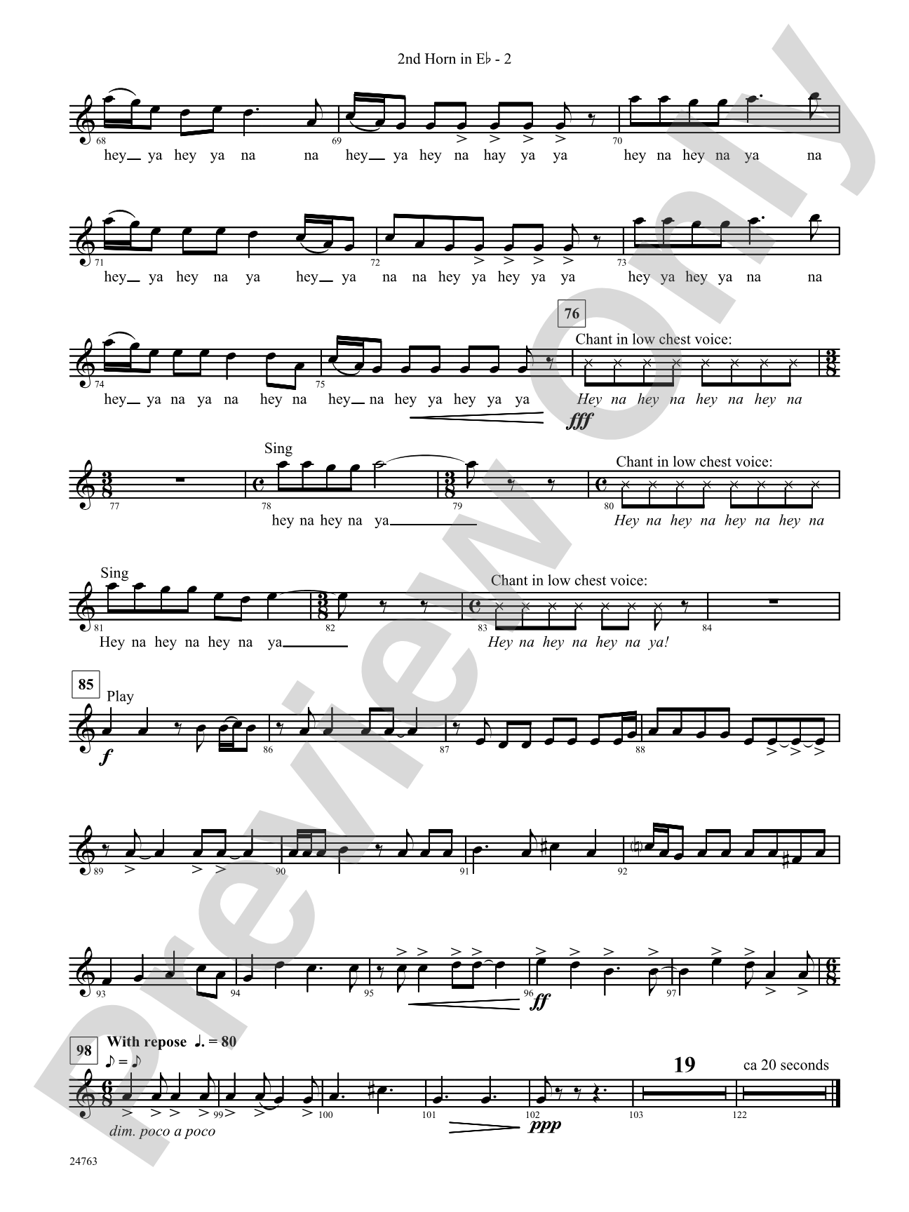 Native American Homage: (wp) 2nd Horn in E-flat
