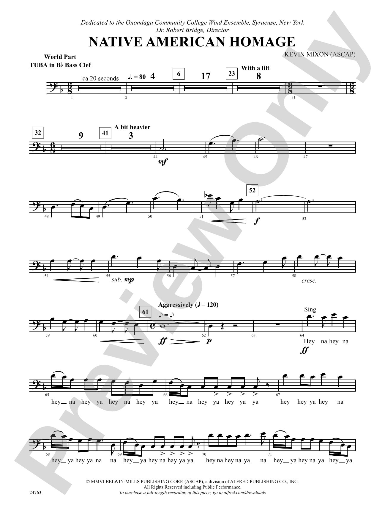 Native American Homage: (wp) B-flat Tuba B.C.