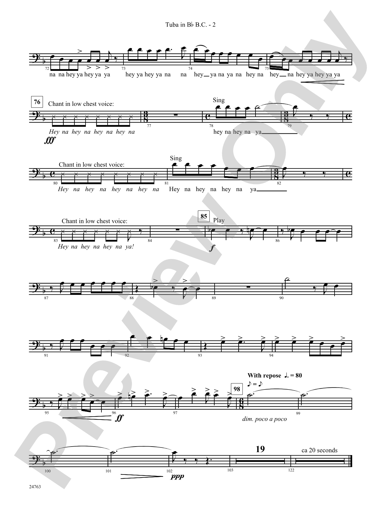 Native American Homage: (wp) B-flat Tuba B.C.
