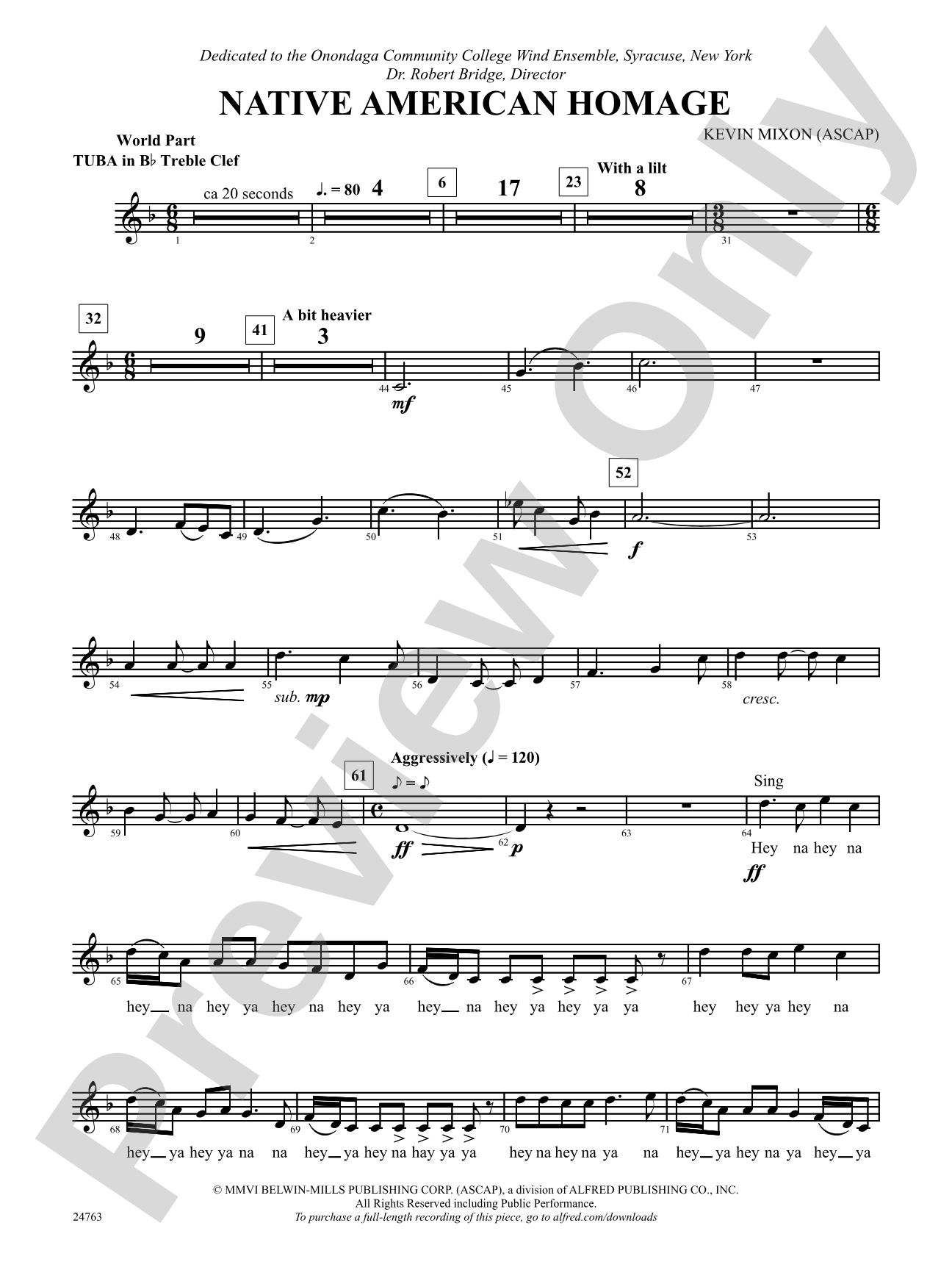 Native American Homage: (wp) B-flat Tuba T.C.
