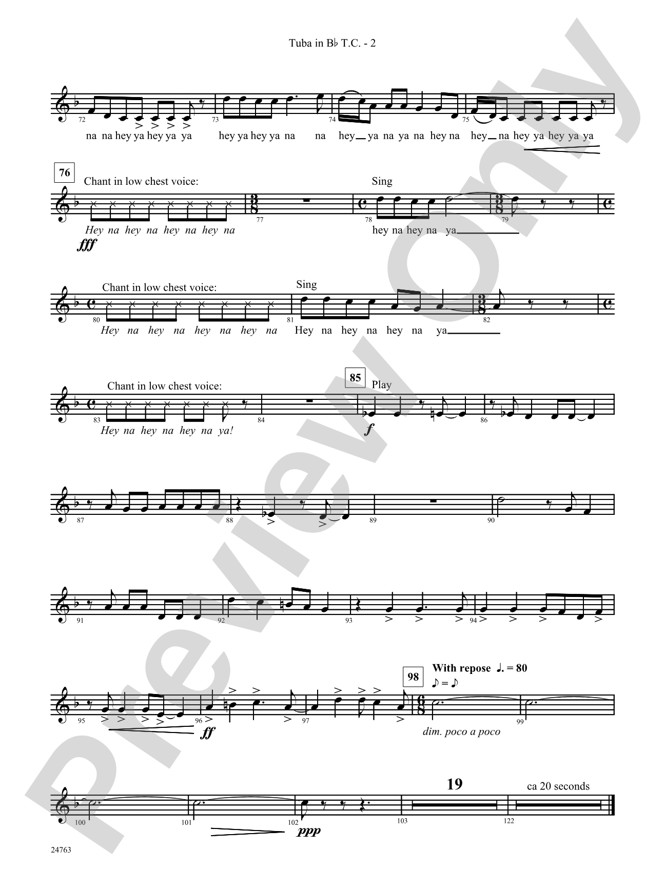 Native American Homage: (wp) B-flat Tuba T.C.