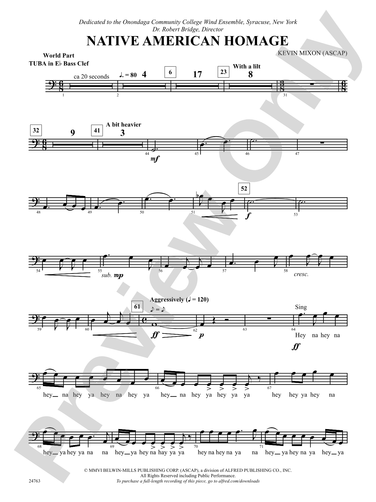 Native American Homage: (wp) E-flat Tuba B.C.