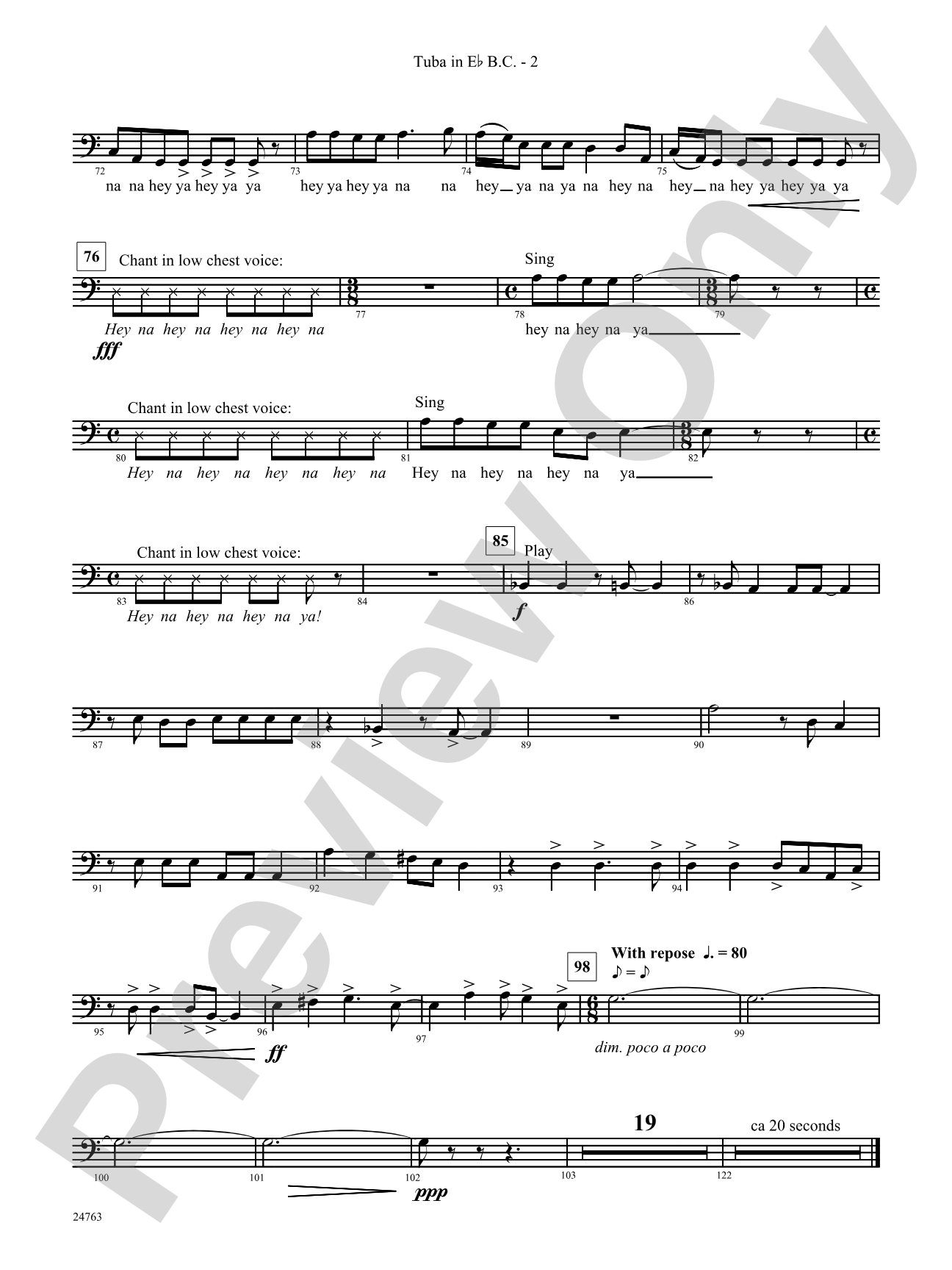 Native American Homage: (wp) E-flat Tuba B.C.