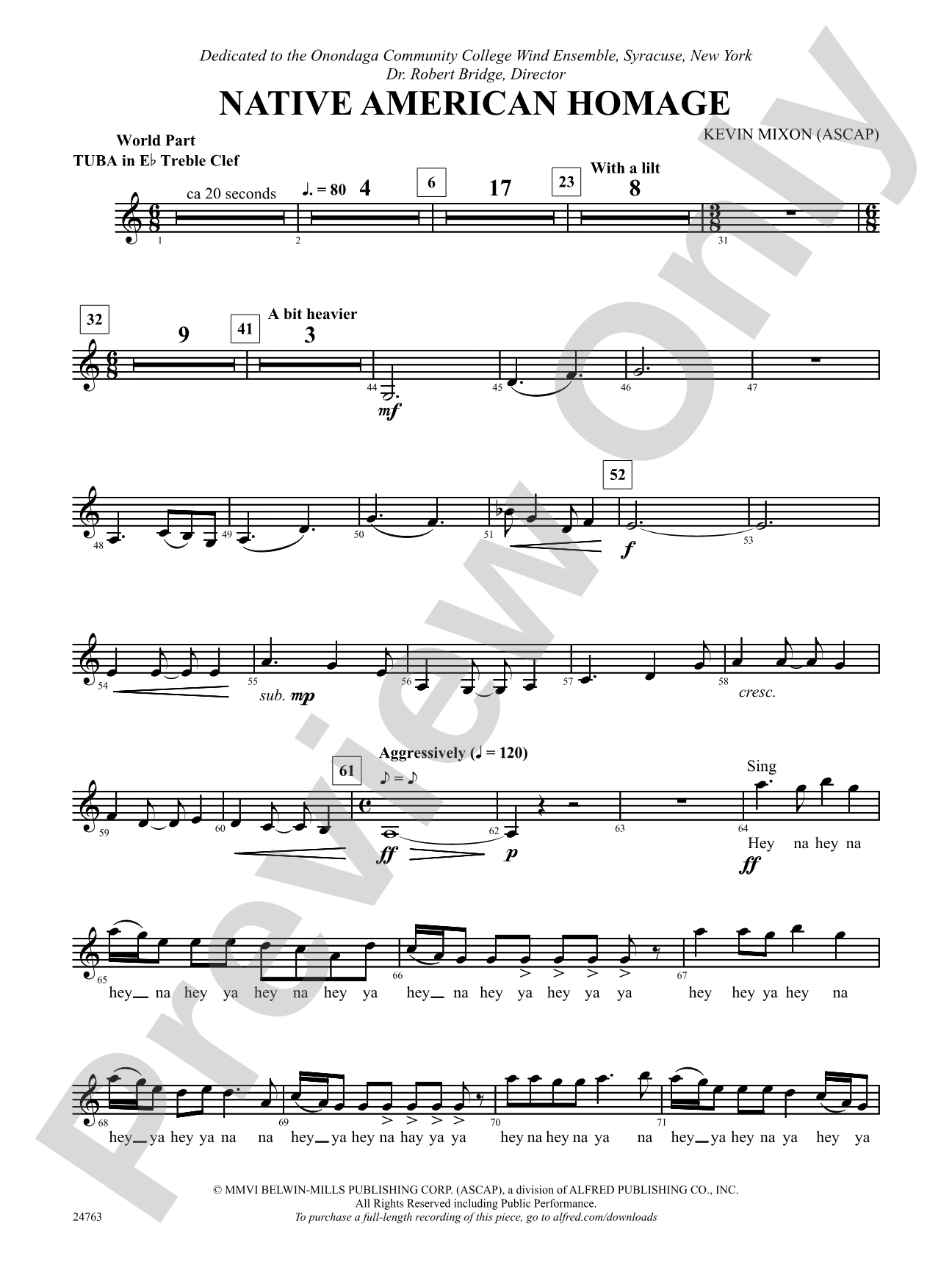 Native American Homage: (wp) E-flat Tuba T.C.