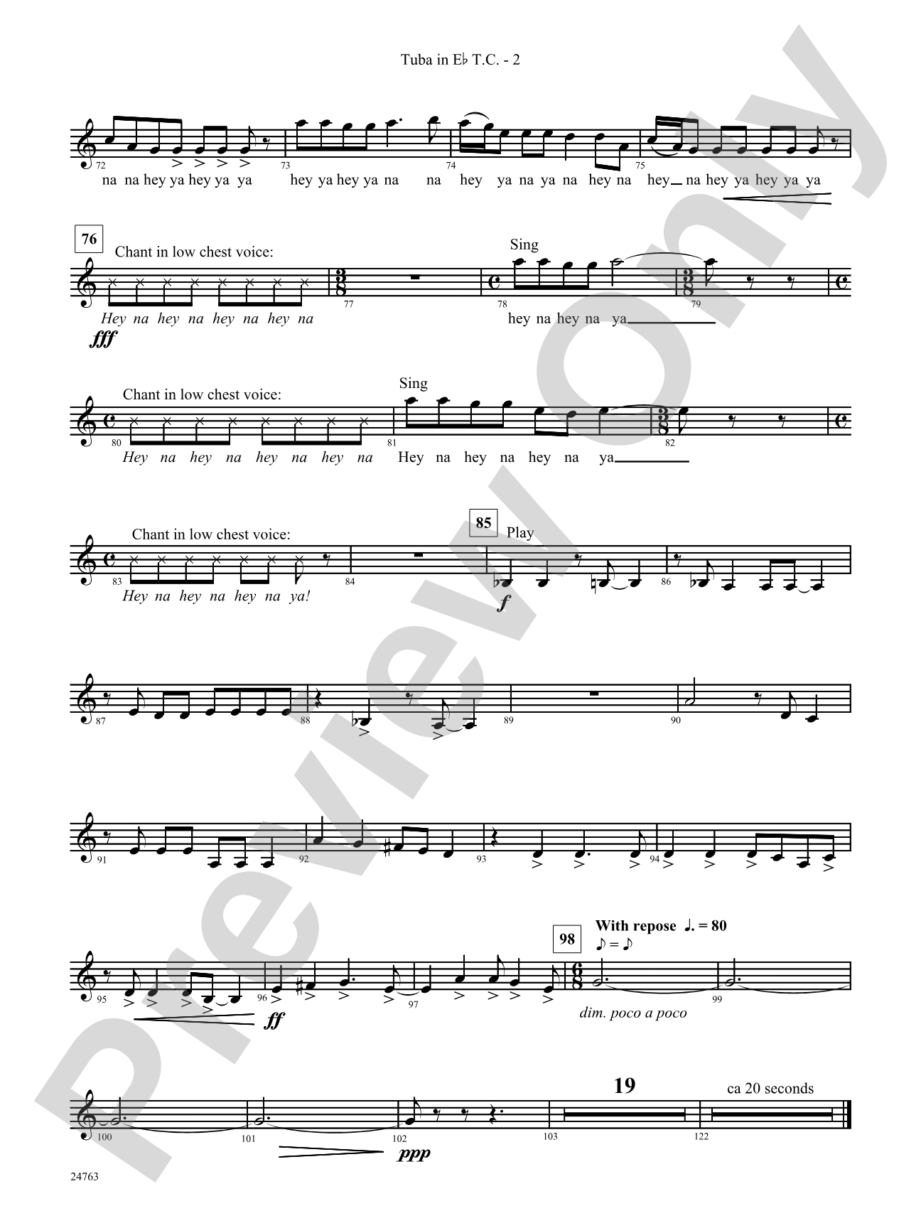 Native American Homage: (wp) E-flat Tuba T.C.