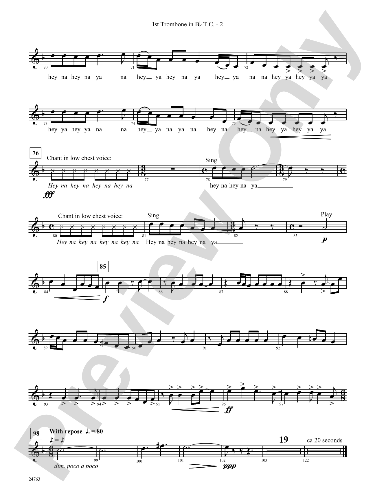 Native American Homage: (wp) 1st B-flat Trombone T.C.